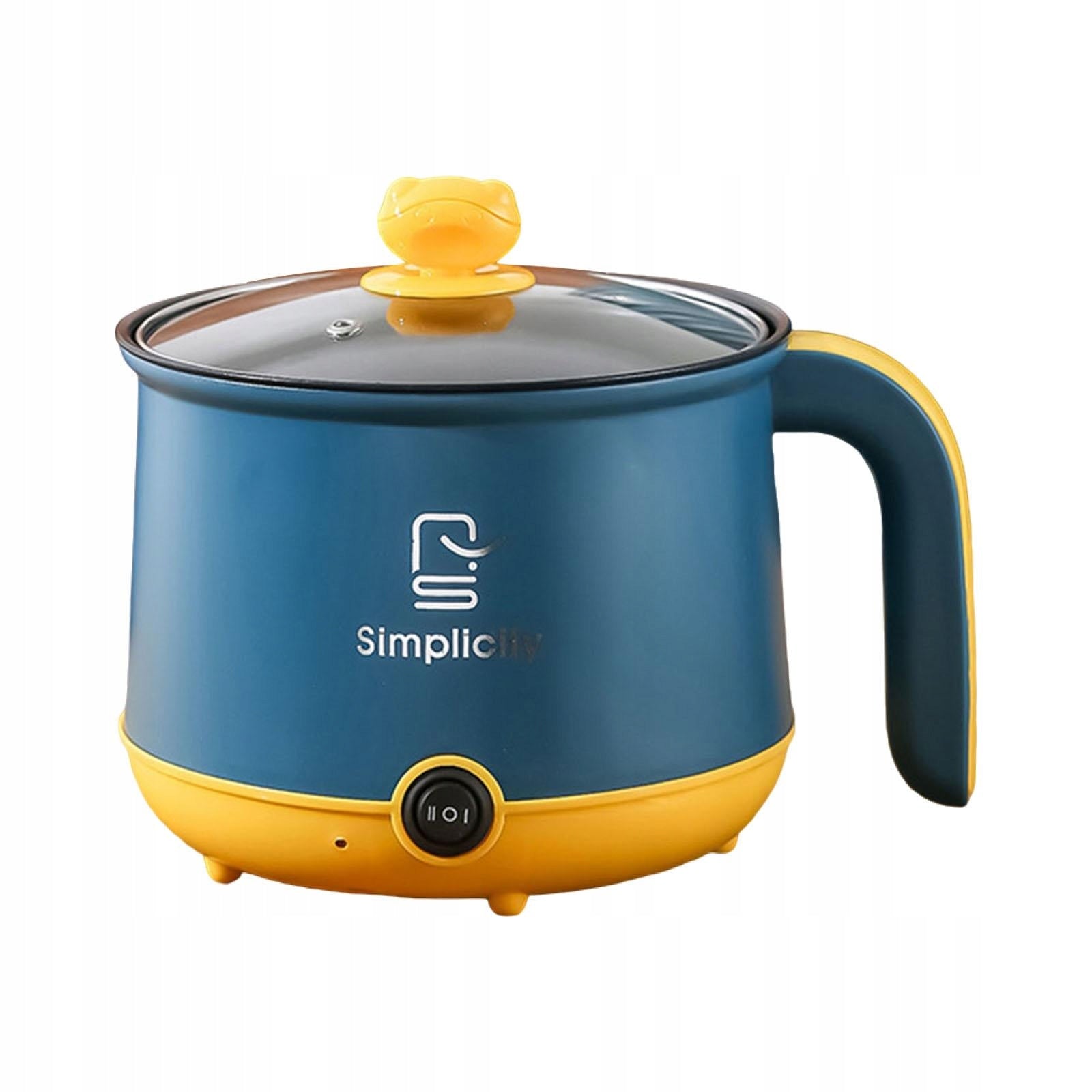 Electric Hot Pot 1.8L Portable Non Stick Cooking Noodle Cooker Lazy Blue