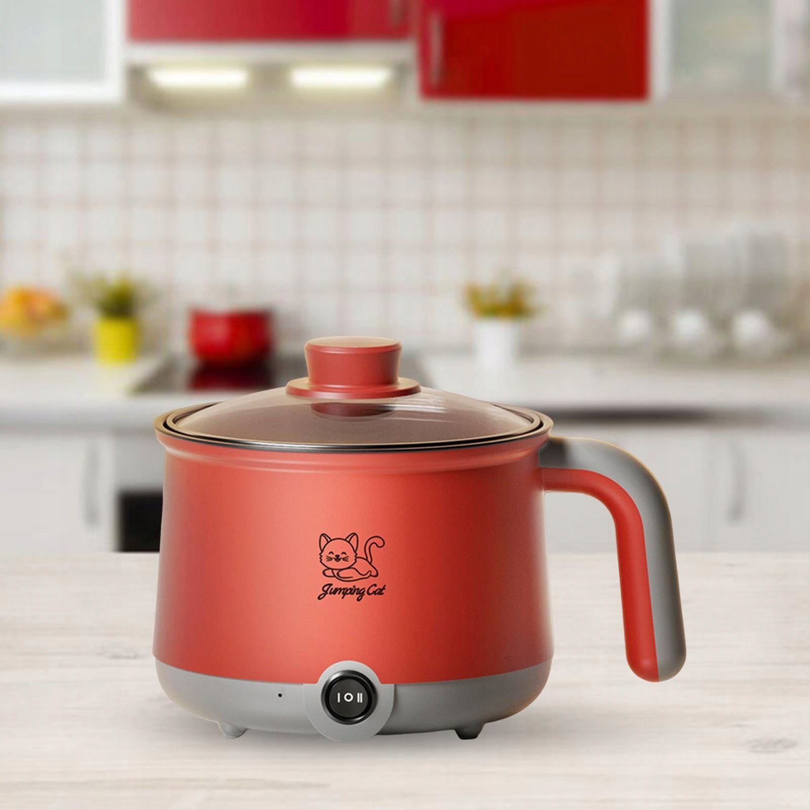 Electric Hot Pot Frying Pan Household Mini Hot Pot for Dumpling Gray Red Manufacturer code 17170093291