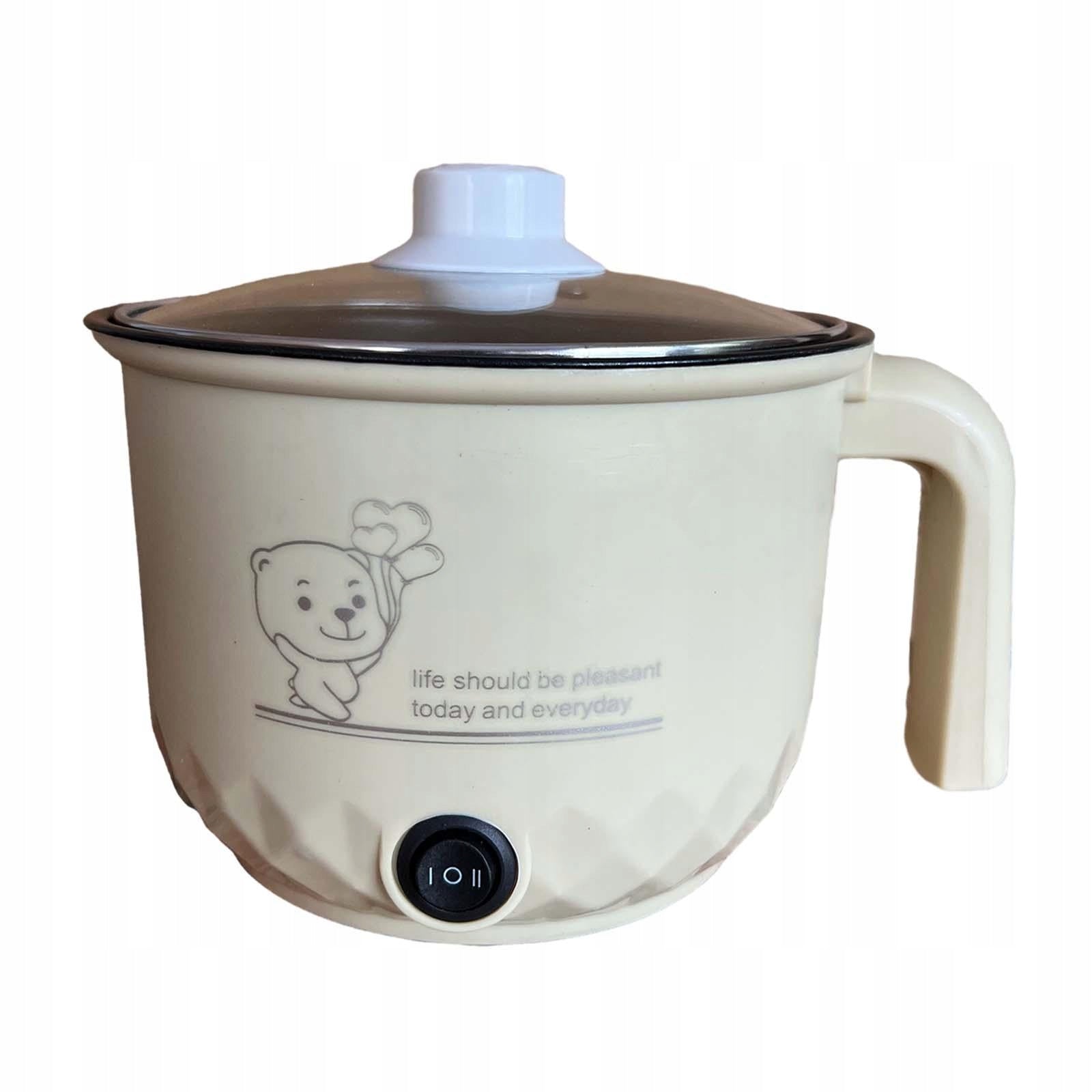 Electric Hot Pot, Small Rice Cooker, Household Portable Travel Khaki Dominant color other