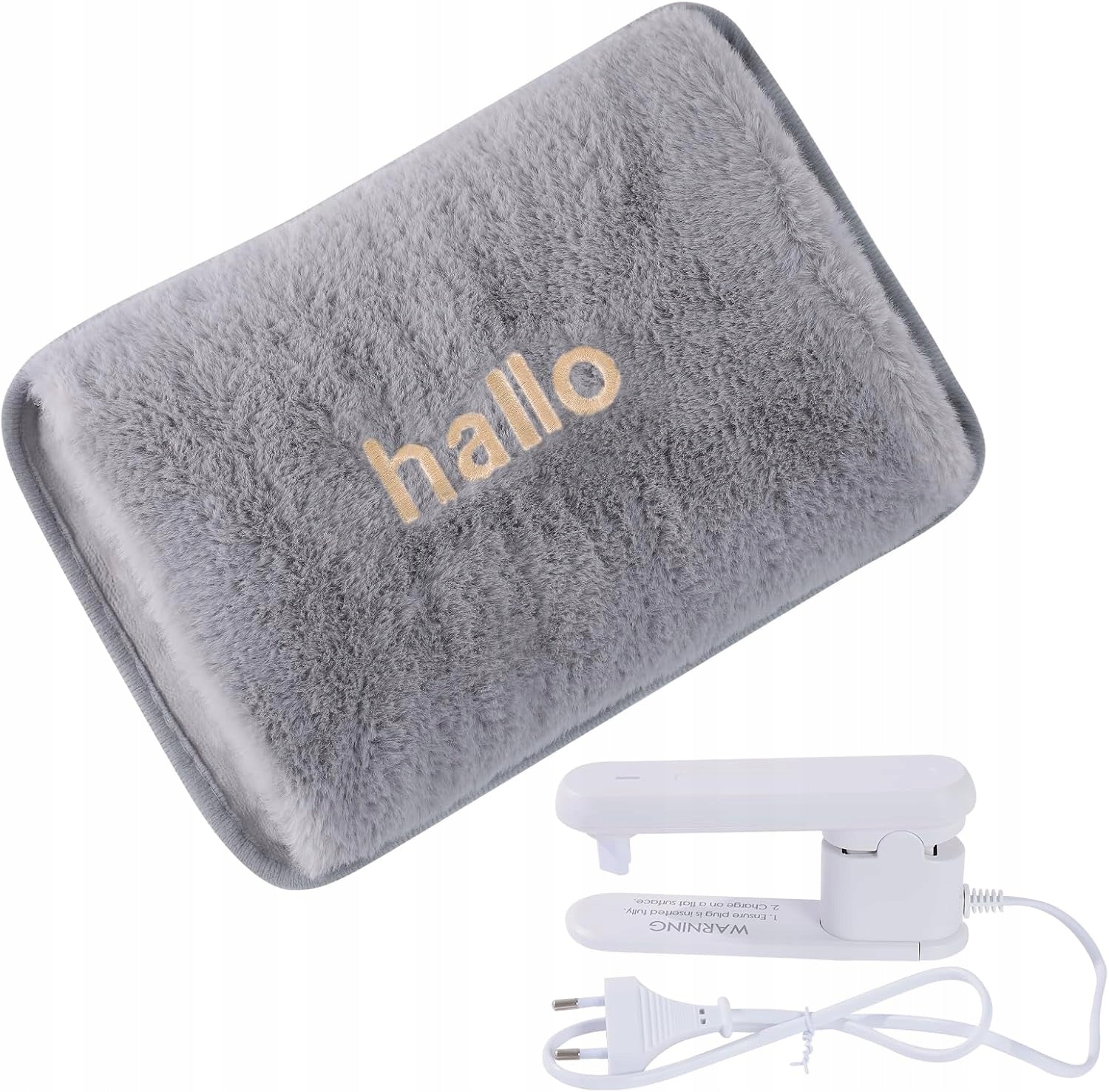 Electric Hot Water Bottle, Portable, Electric Hot Water Bottle With Soft Pillowcase