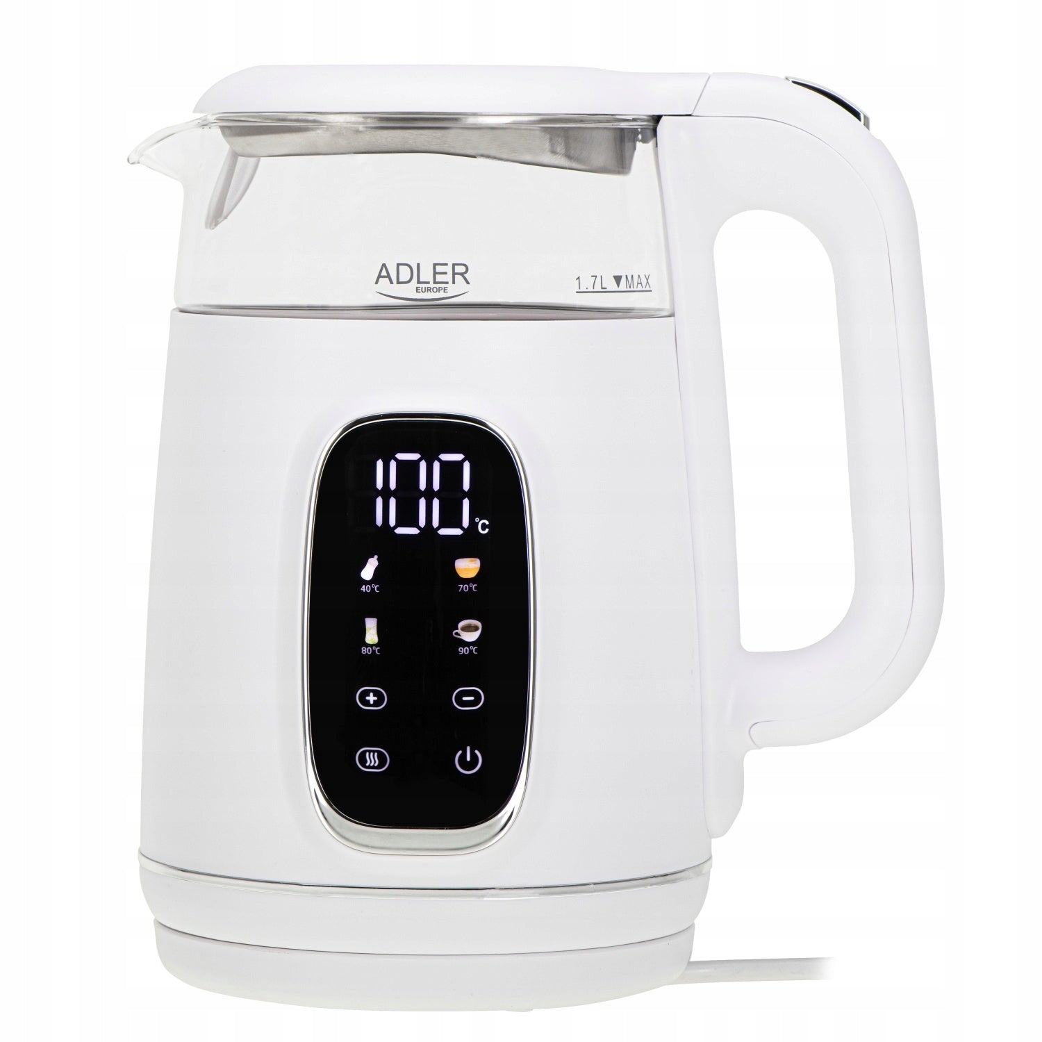 Electric Kettle Glass LED 1,7L 2200W Temperature Control Adler Packaging status original