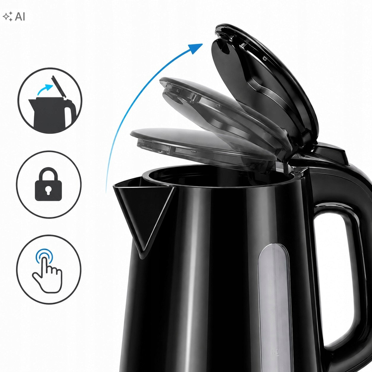 Electric Kettle MPM MCZ-133 1,7L 2200W Filter Base 360° black strong Manufacturer code MCZ-133