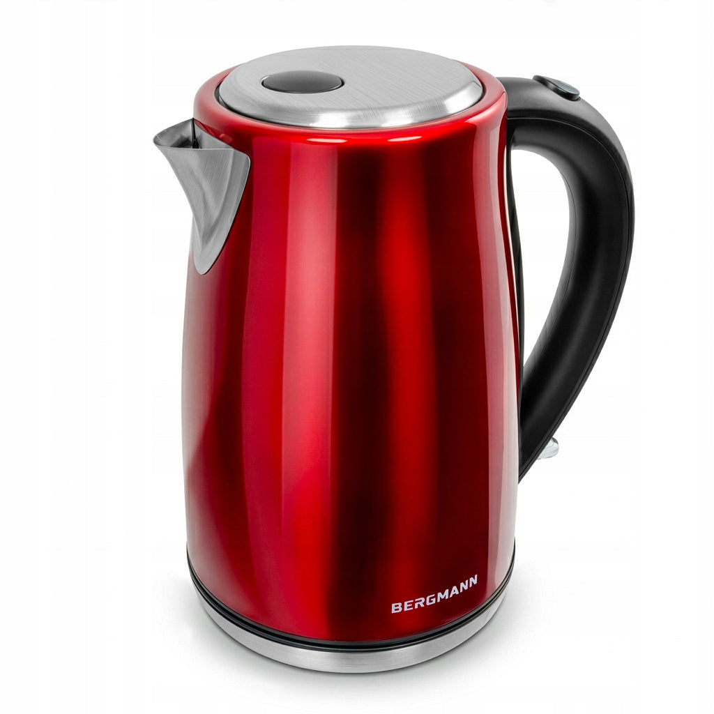 Electric Kettle Stainless Steel BERGMANN 1,7L 2200W Red Manufacturer code MTP008059