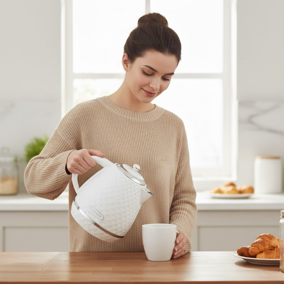 Electric Kettle Wireless 1,7 L | 2200 W | Powerful | Filter | White Packaging status original