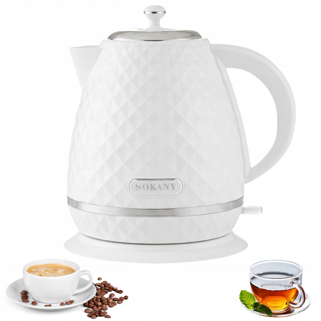 Electric Kettle Wireless 1,7 L | 2200 W | Powerful | Filter | White