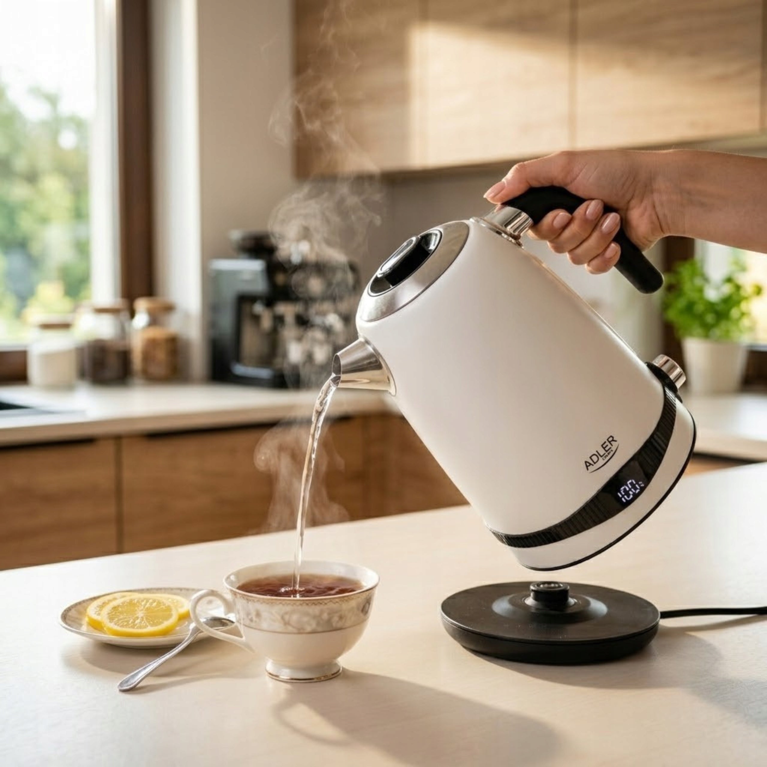 Electric Kettle Wireless Metal 1,7L 2200W Temperature Control Manufacturer code AD1295 biały