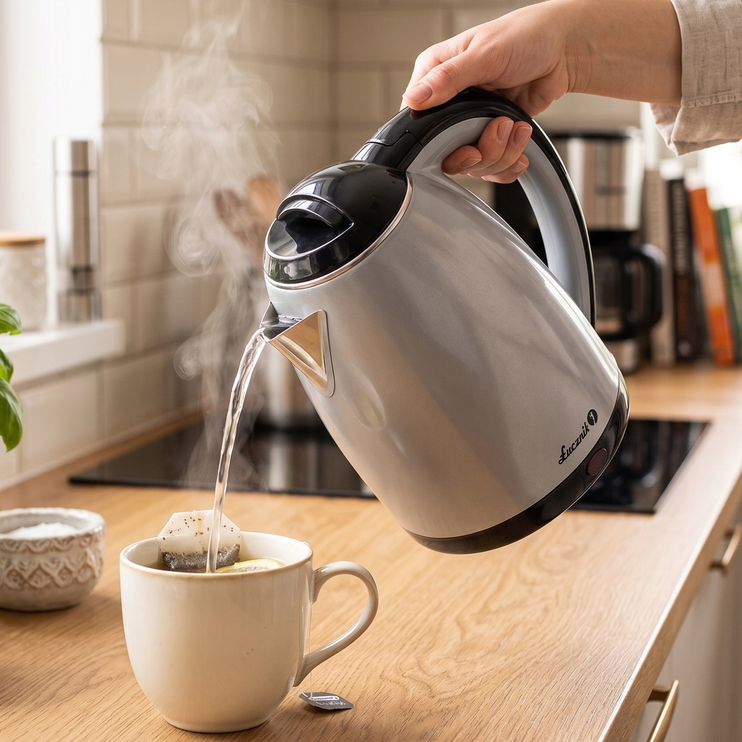 Electric Kettle Wireless Silent Stainless Steel ŁUCZNIK 1,8L 1800W Brand Łucznik