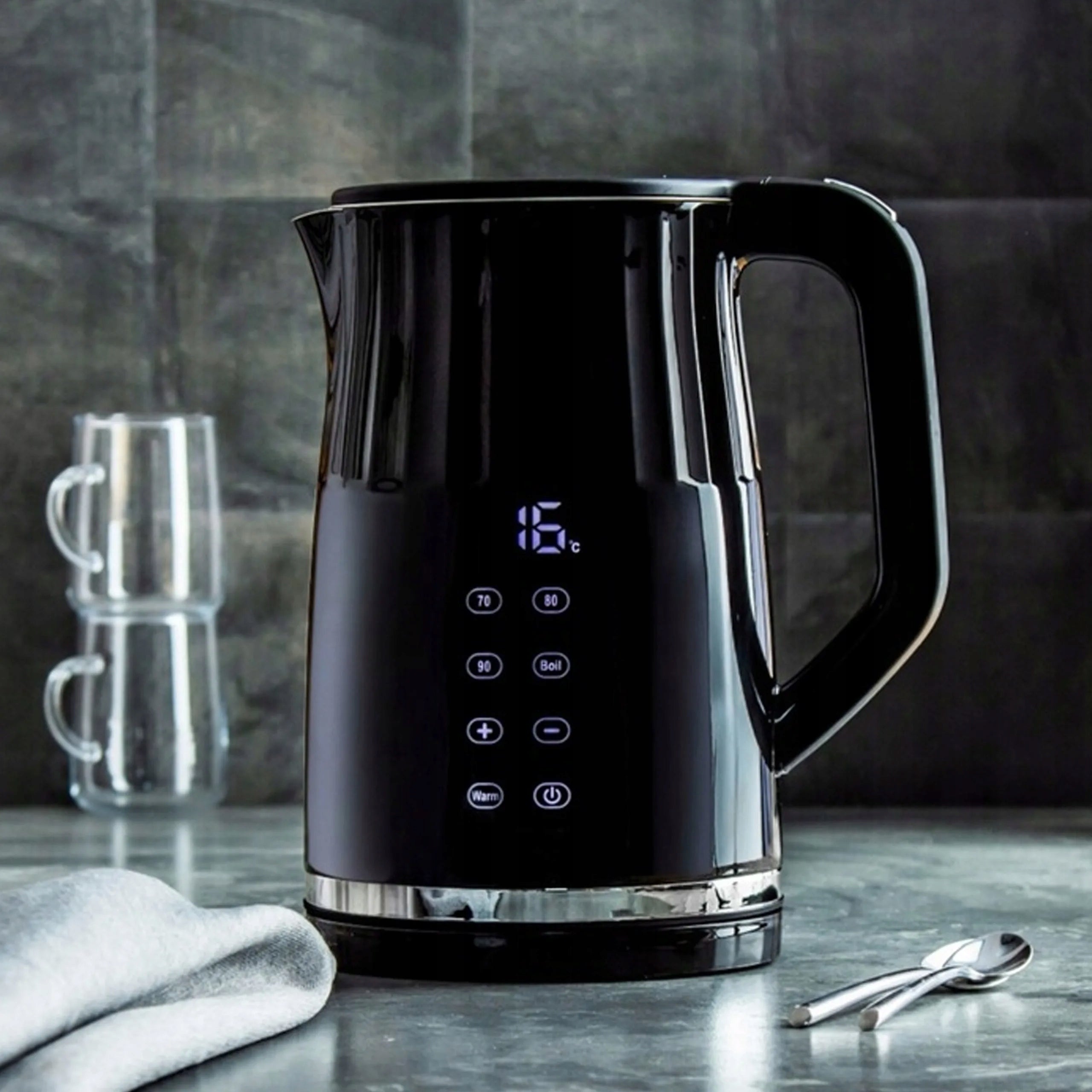 Electric Kettle Zilner 1.7 L Adjustable Temperature Black LED Manufacturer code ZL-122