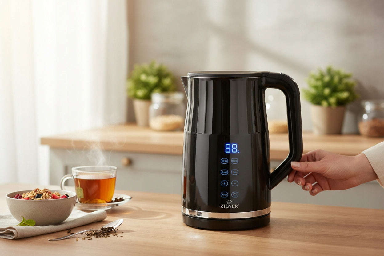 Electric Kettle Zilner 1.7 L Adjustable Temperature Black LED Packaging status original