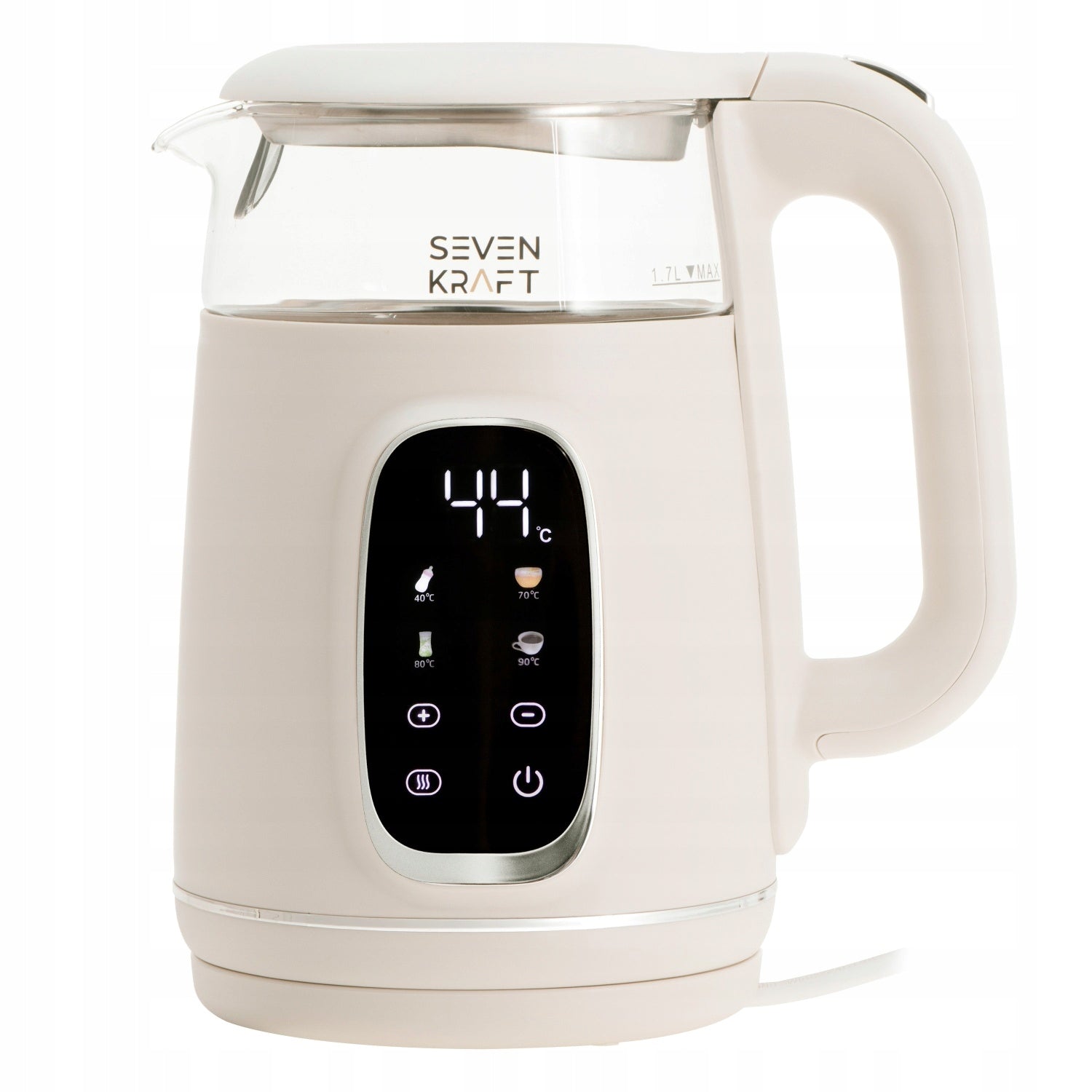 Electric Kettle with Adjustable Temperature 1.7L LED Touch Panel Beige Packaging status original