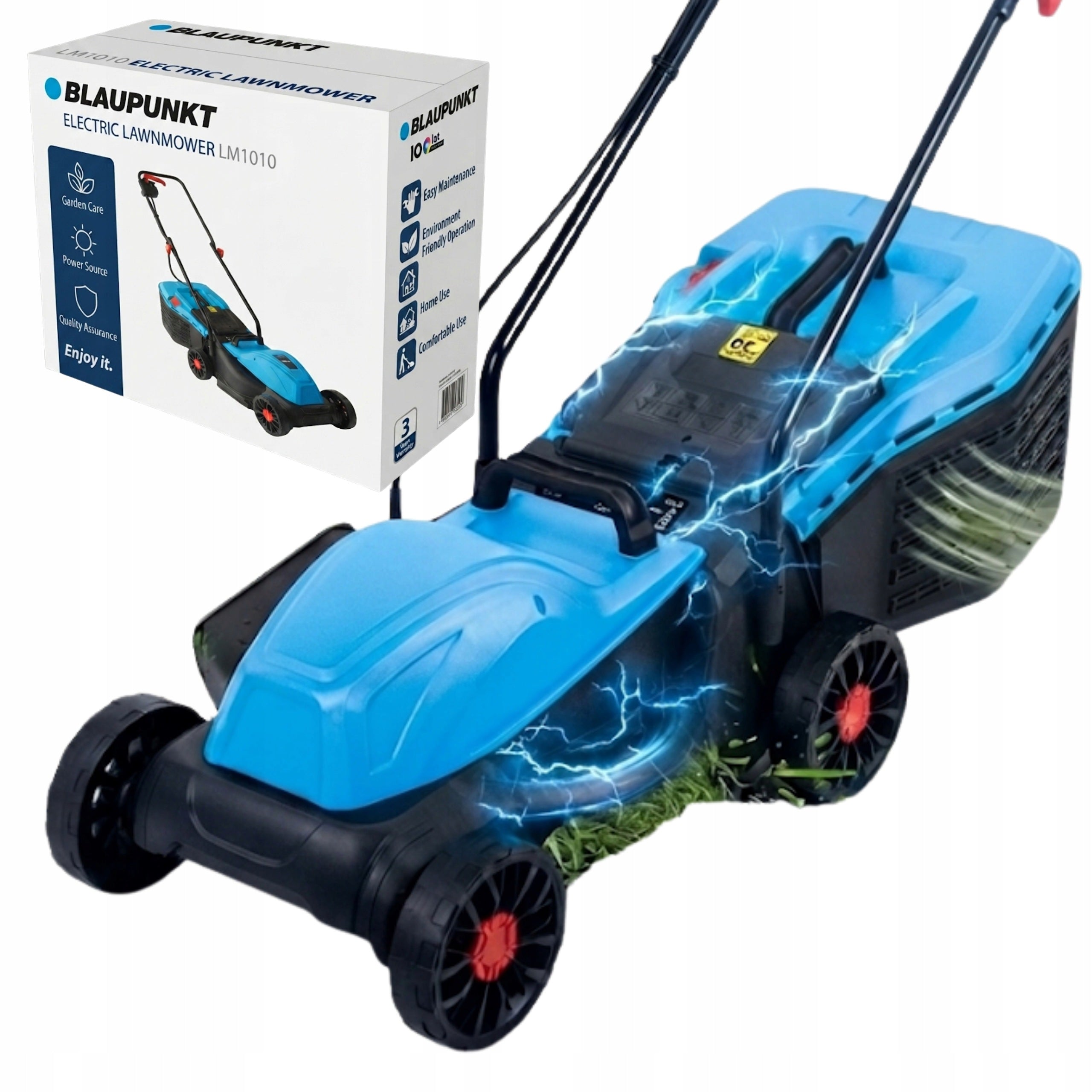Electric Lawn Mower BLAUPUNKT 1800W 32cm Basket 30L Lightweight 3-Degree Manufacturer code PTBLCT035