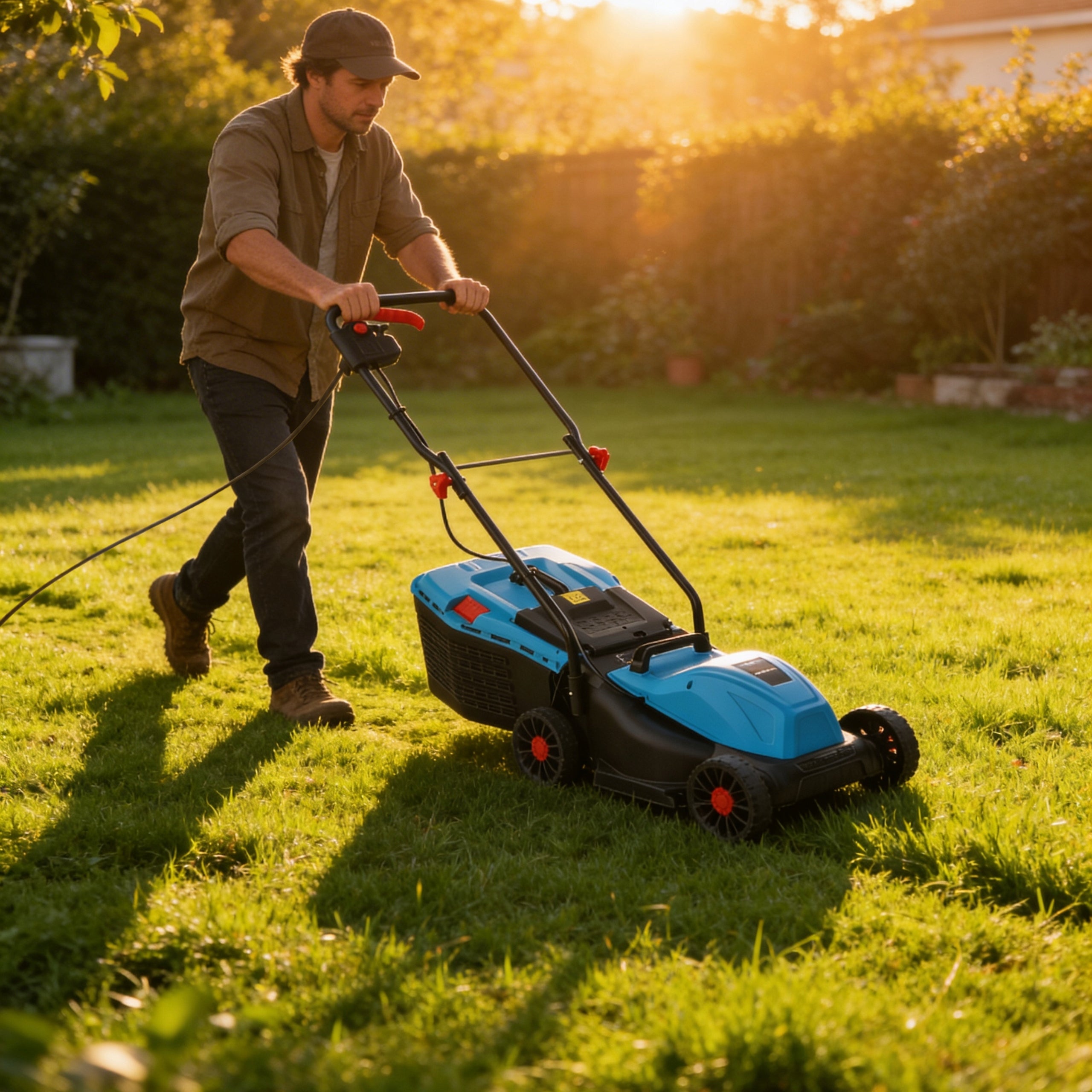 Electric Lawn Mower BLAUPUNKT 1800W 32cm Basket 30L Lightweight 3-Degree Packaging status original