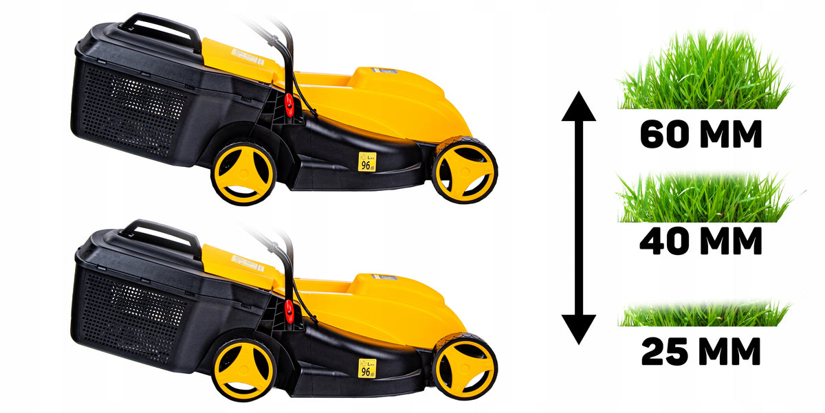 Electric Lawn Mower Strong For Grass Adjustable 3stp 2000W 32cm Large Basket 30L Manufacturer code G83026