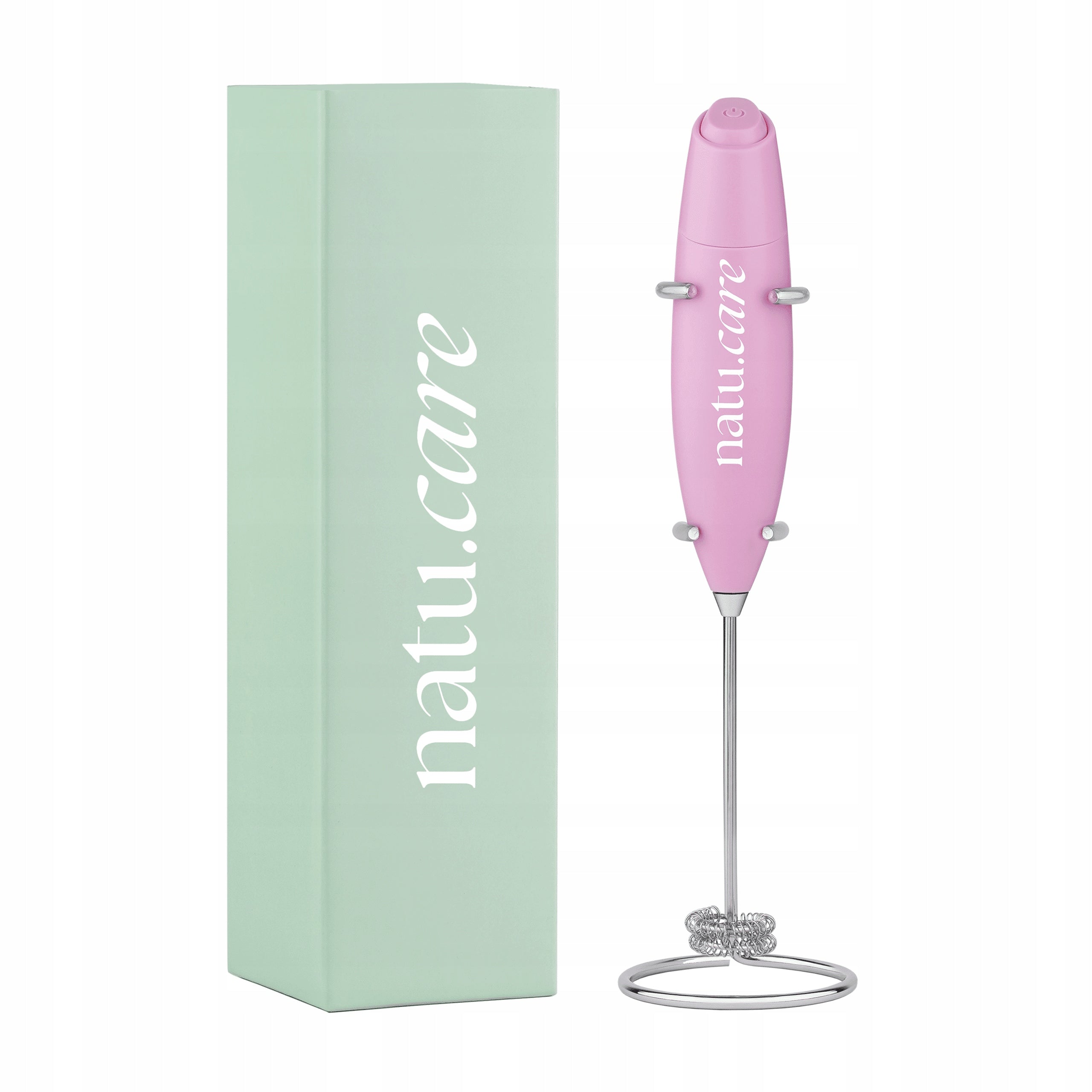 Electric Milk Foamer Mixing Wand Handheld Strong Pink