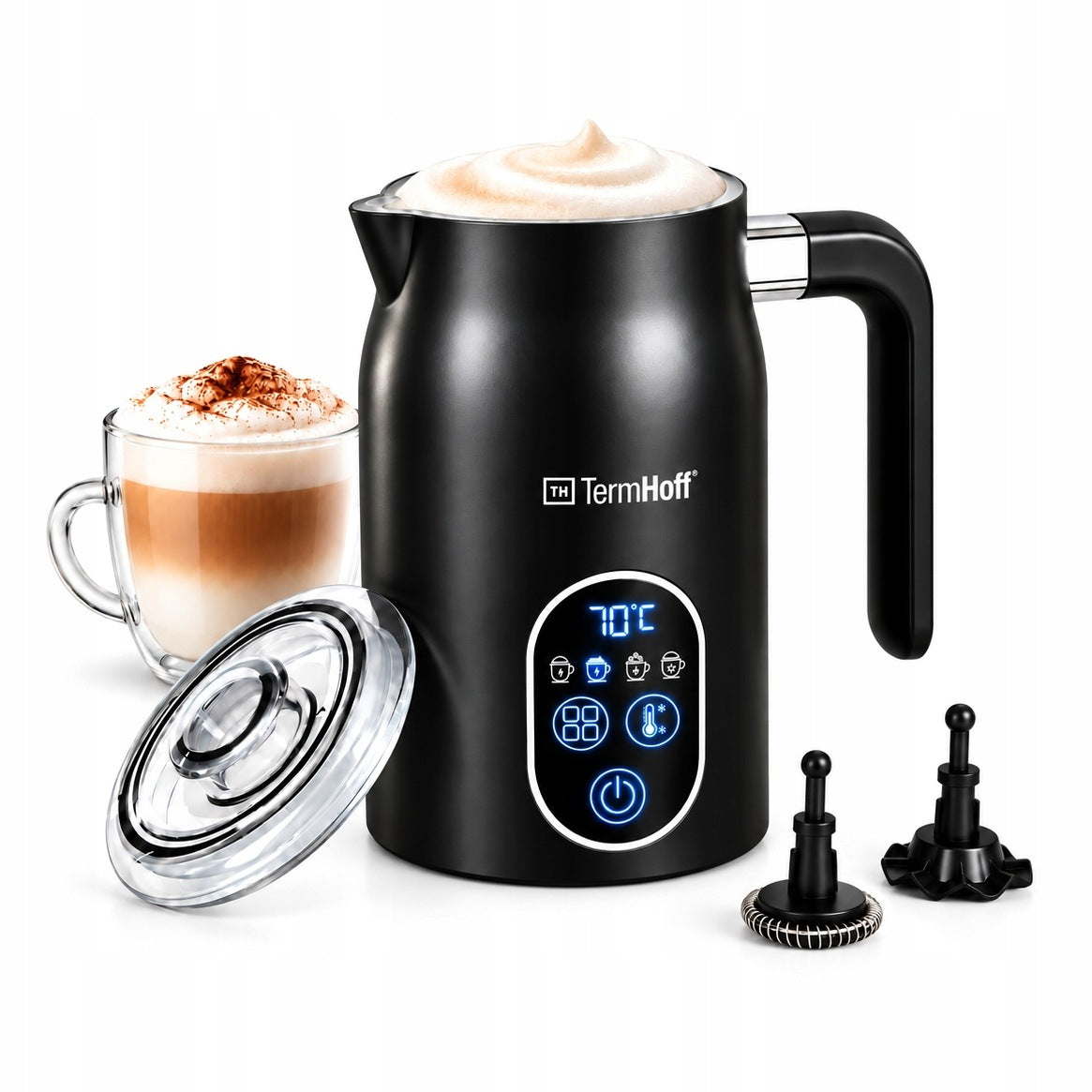 Electric Milk Foamer with Heating 4in1 70C LED Panel TermHoff