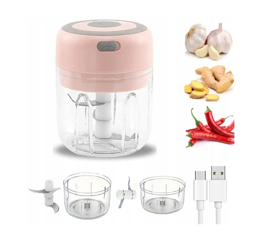 Electric Mini Kitchen Shredder USB 2 Sizes Rose Container Packaging status original