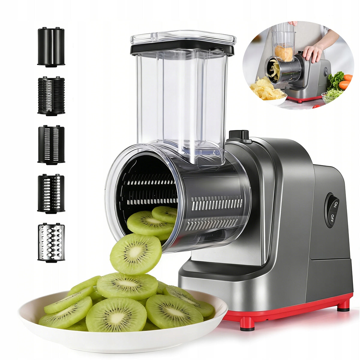 Electric Multifunctional Vegetable Slicer - Slicing and Slicing