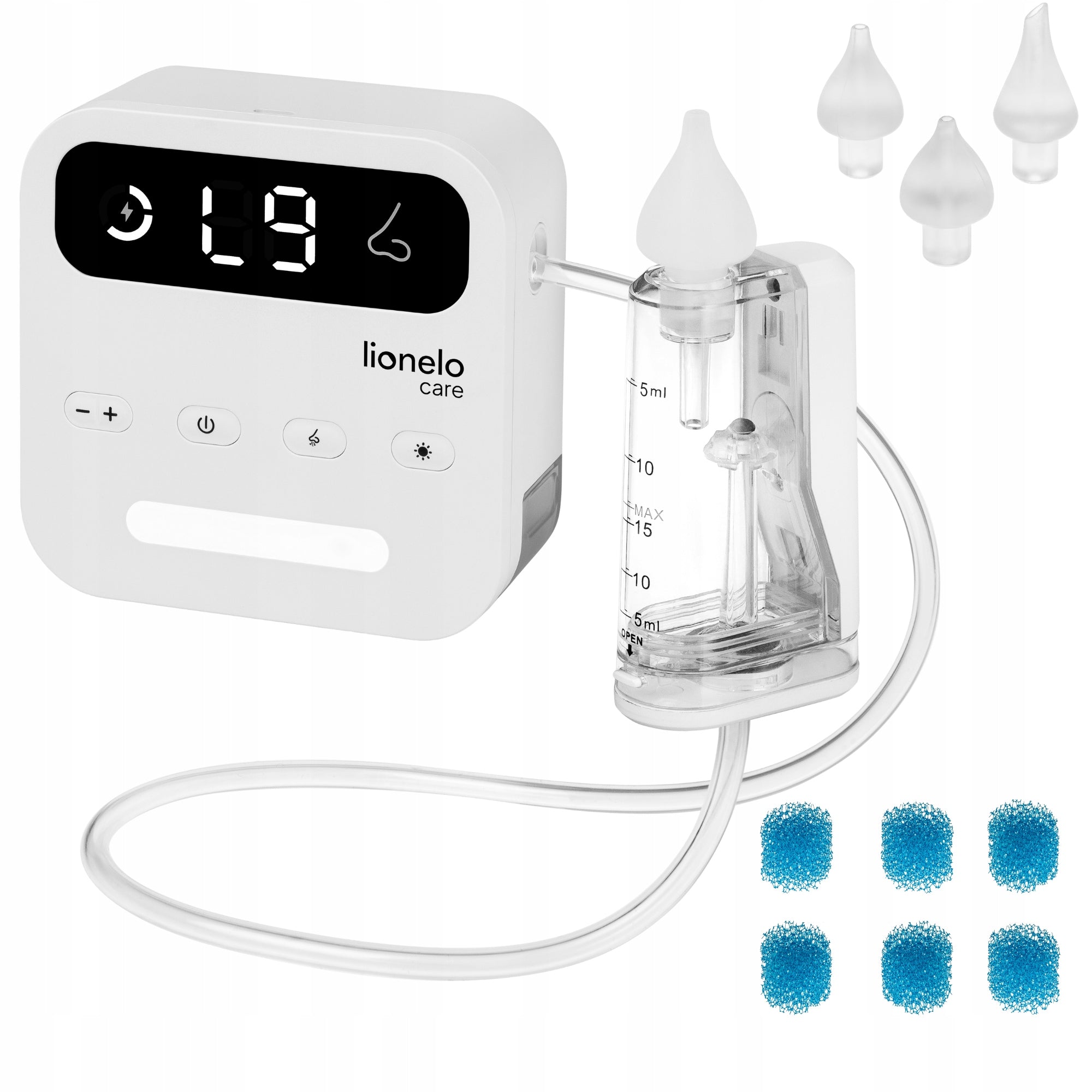 Electric Nasal Aspirator for Qatar with Lionelo Babyair Flow Lamp Packaging status original