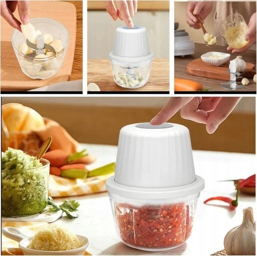 Electric Onion Slicer,Vegetable Shredder, Multifunctional400 ML Dominant color white
