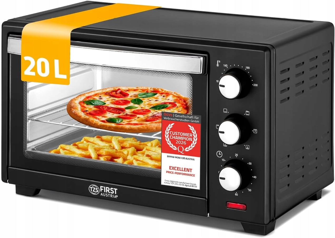 Electric Oven First Austria 20L Black 1380W LED Thermocouple