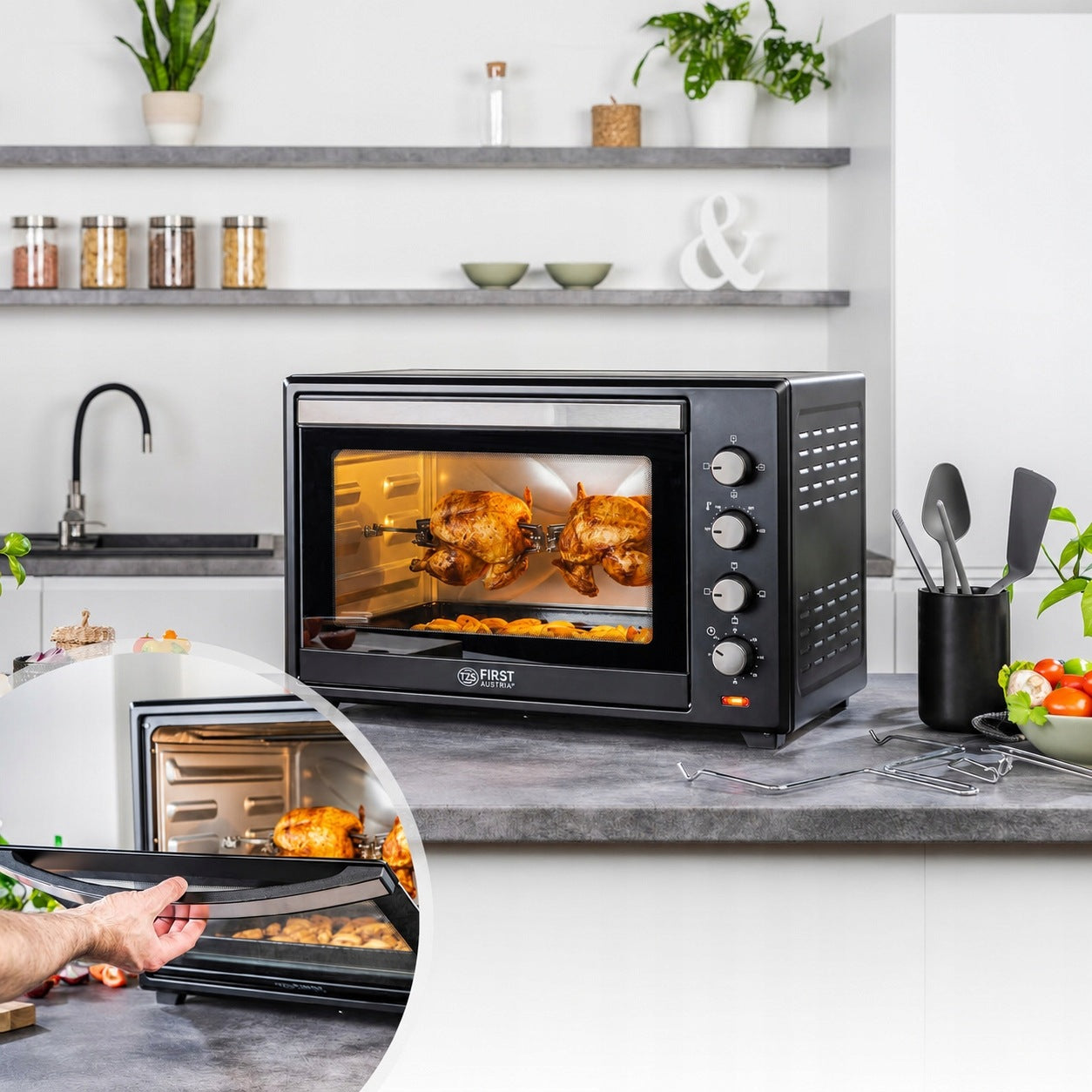Electric Oven First Austria 60L Portable 2000 W with Corner and Grill Manufacturer code FA-5047