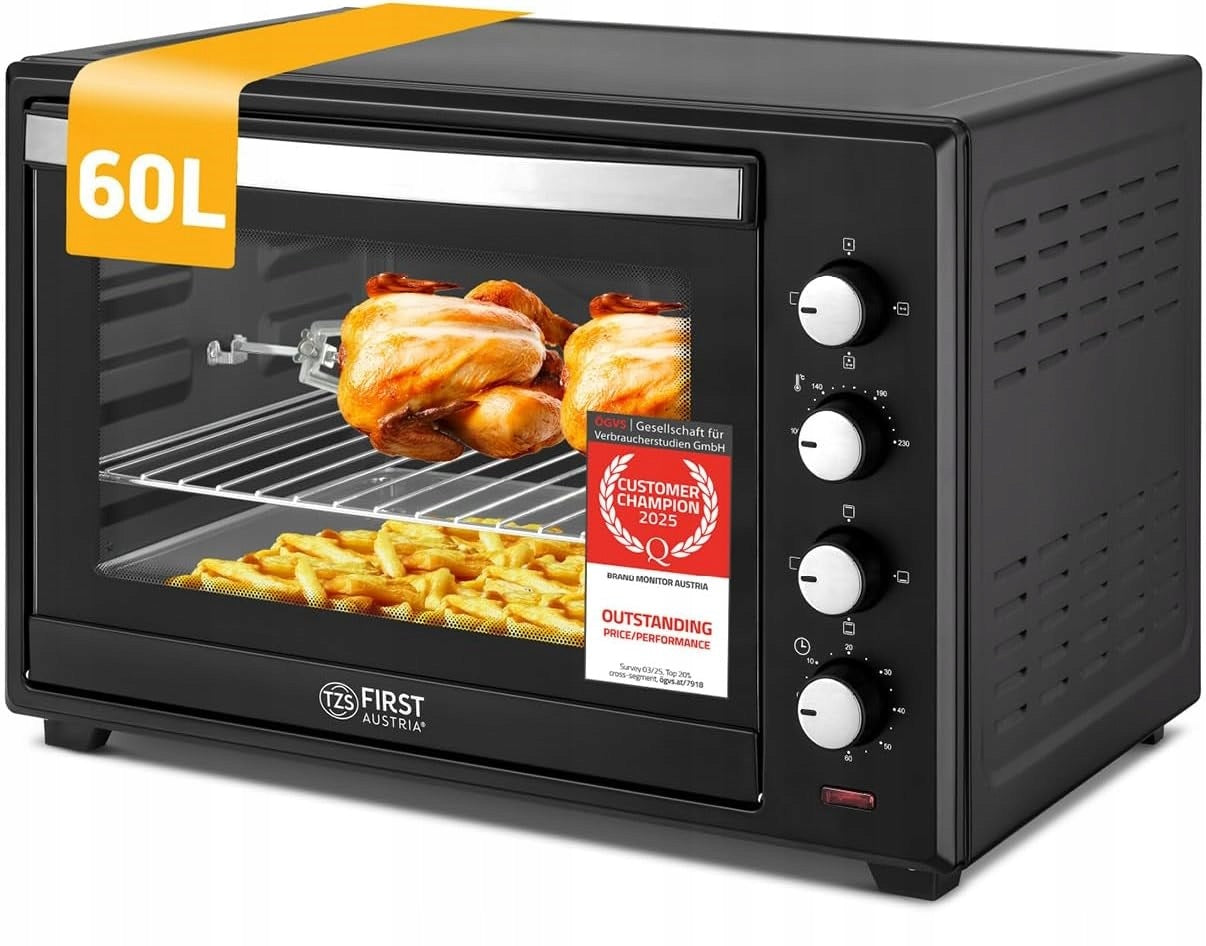 Electric Oven First Austria 60L Portable 2000 W with Corner and Grill