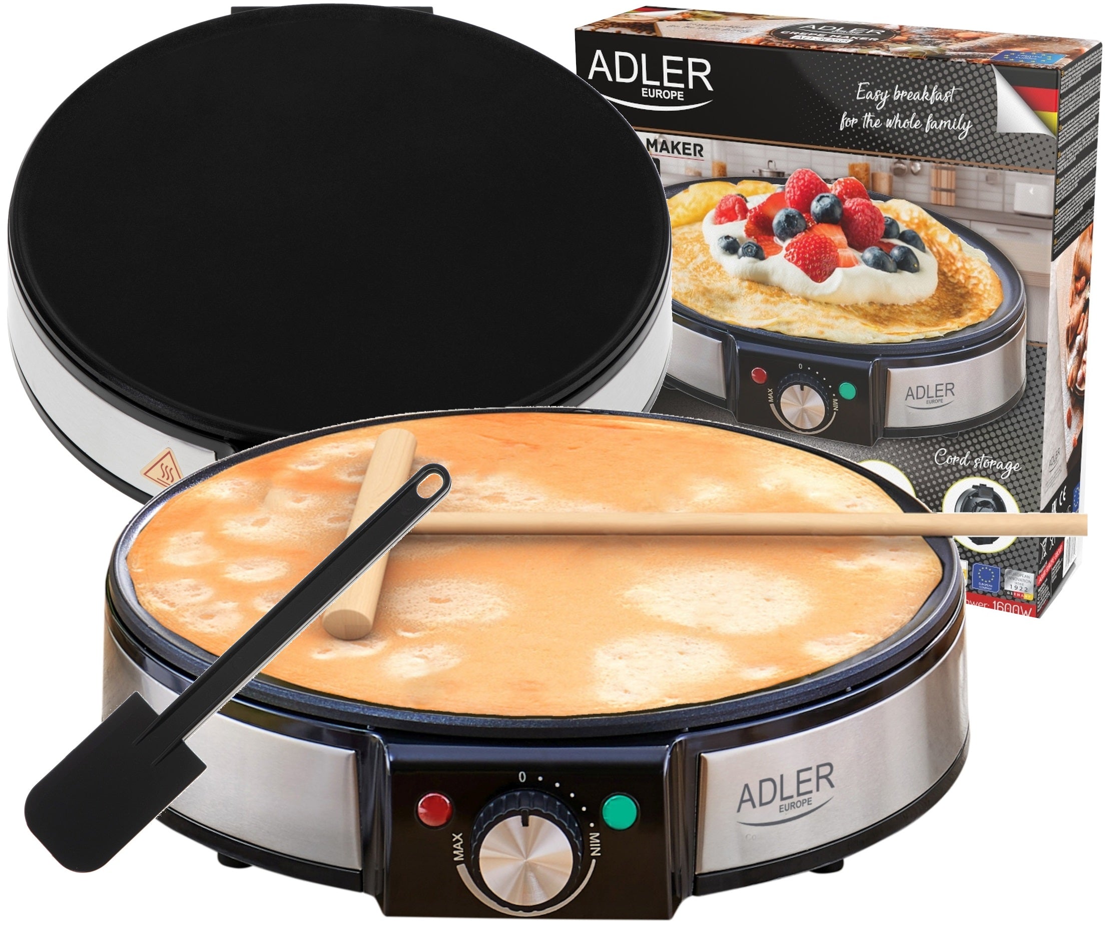 Electric Pancake Maker Large Strong Tortilla Racuchy Squares 30cm 1600W
