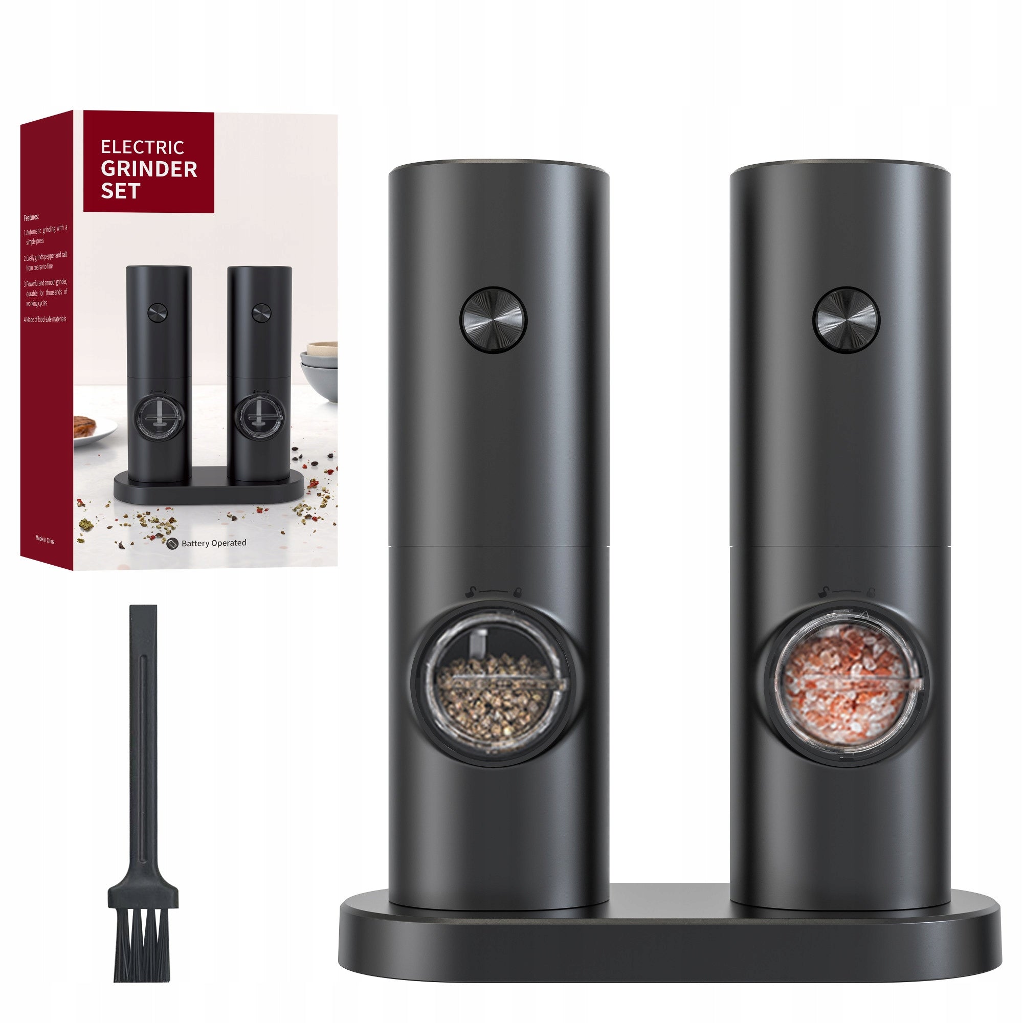Electric Pepper and Salt Grinder - Set of 2