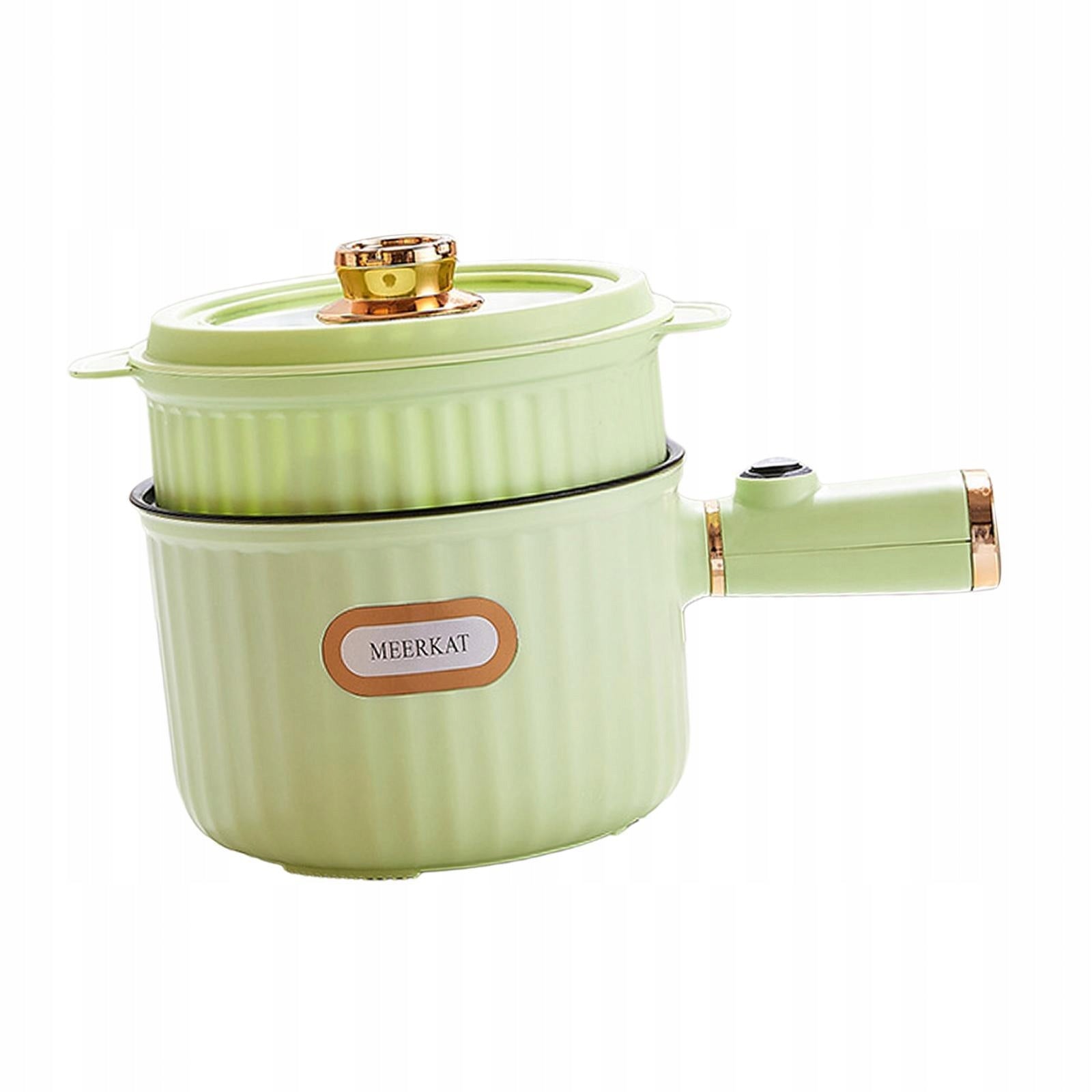 Electric Pots Nonstick Pan Portable Multifunctional Dominant color green