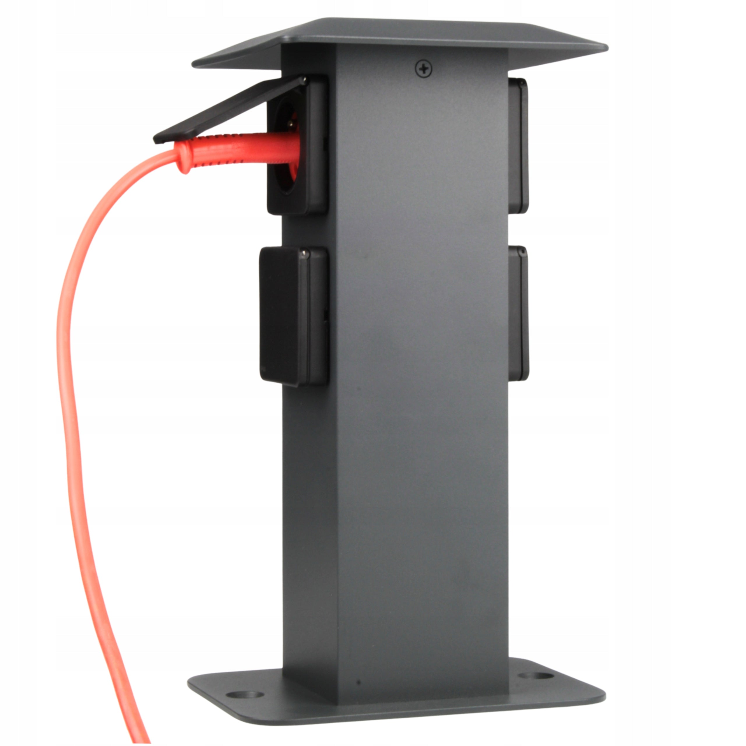 Electric Power Garden Post with Four Sockets Anthracite