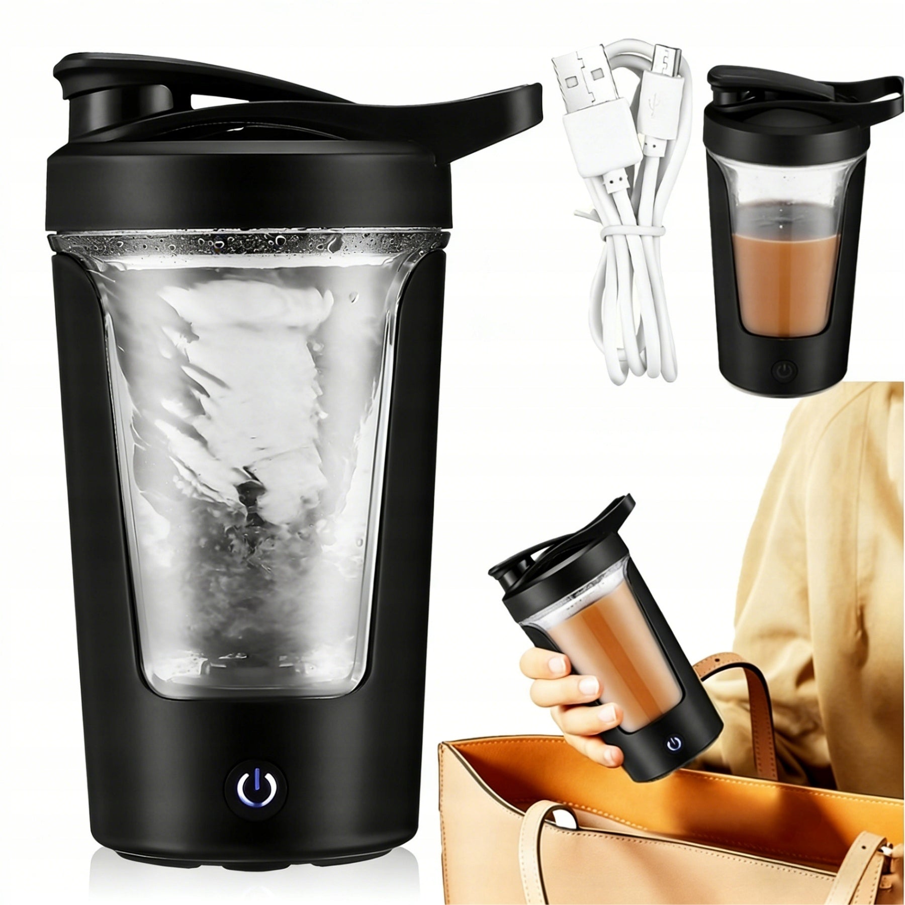 Electric Protein Shaker 450ml | USB Fitness Blender | Quick Mix