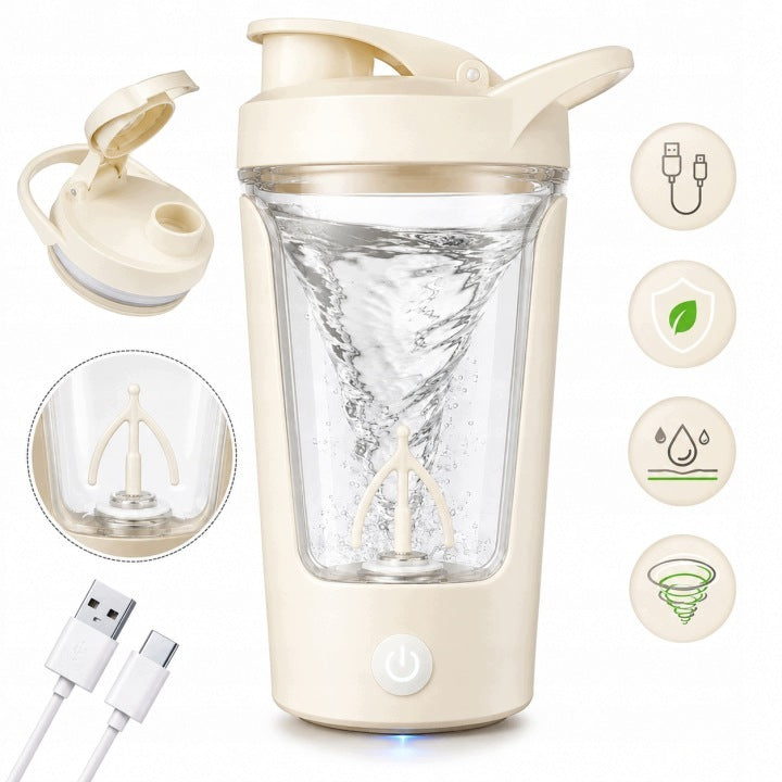 Electric Protein Shaker 450ml USB Fitness Blender White Sport Packaging status original