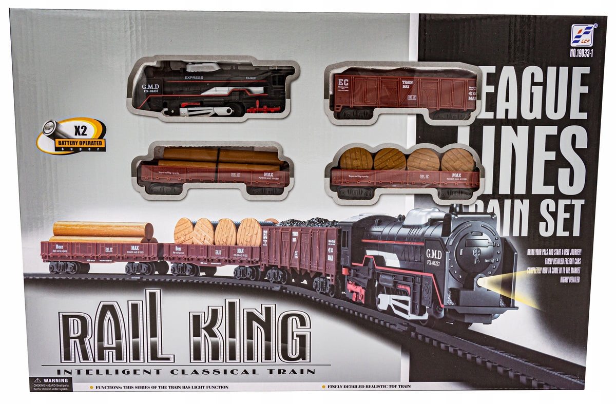 Electric RAILWAY for Children Locomotive with Wagons Train TRACKS TREES Brand DK