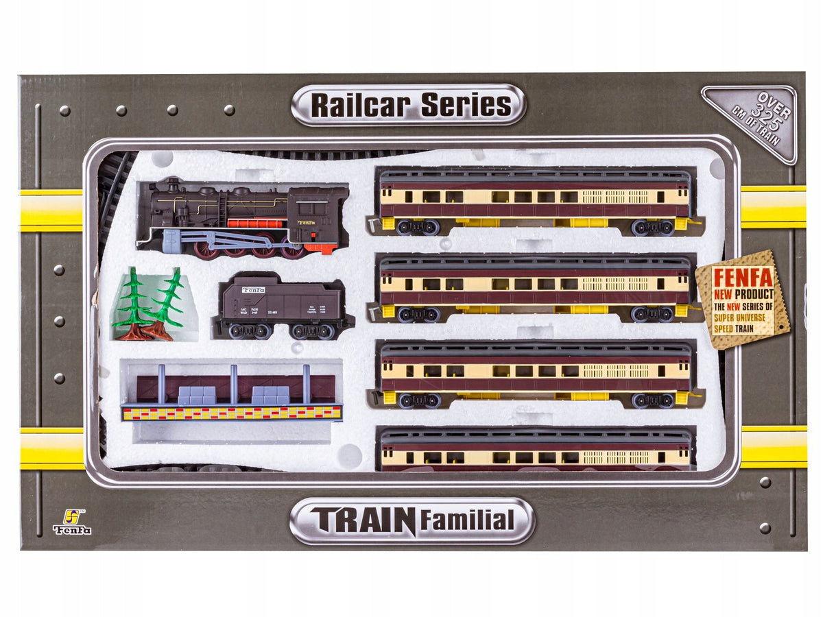Electric Railway Locomotive Ciuchcia Track Train with Wagons Station 325cm Brand Fenfa