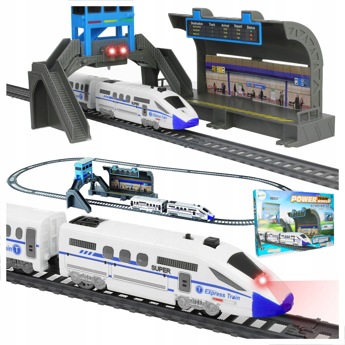 Electric Railway with Tracks 244cm Train Locomotive Pendolino LED Platform