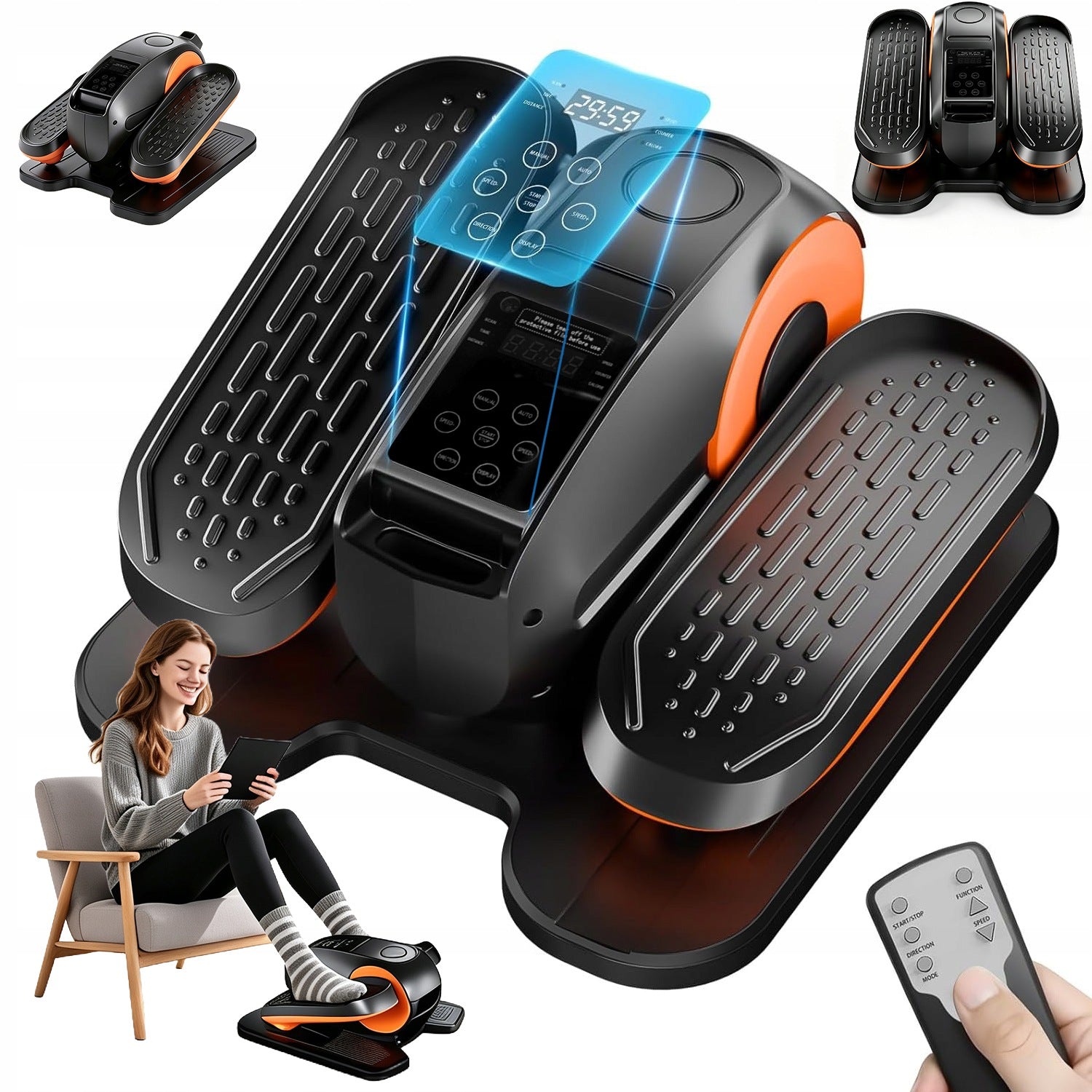Electric Rehabilitation Under Desk elliptical cross trainer with 50W Leg Remote Control