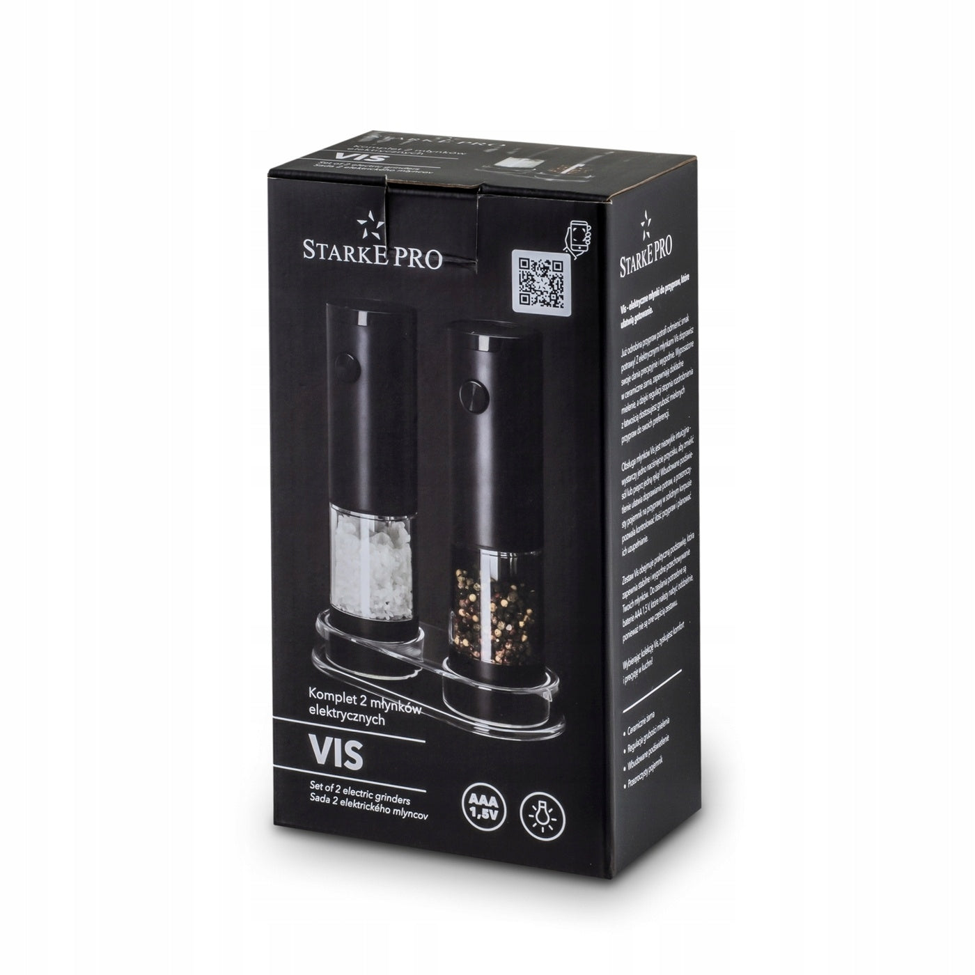 Electric SALT AND PEPPER GRINDERS MODERN LED Starke Pro Vis 2 pcs Manufacturer code 5903313463683