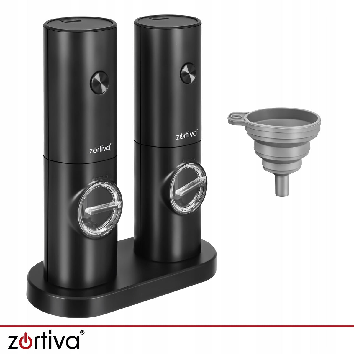 Electric Salt Pepper Grinder 2 Pcs Ceramic LED Adjustable Set Manufacturer code Młynek elektryczny - 2 szt. Zortiva