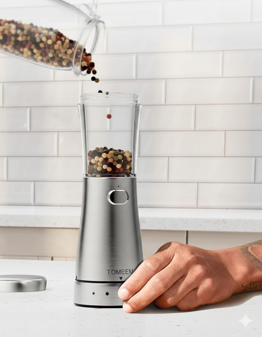 Electric Salt and Pepper Grinder Rechargeable USB-C LED Set of 2PCS Manufacturer code X001WNM3O3