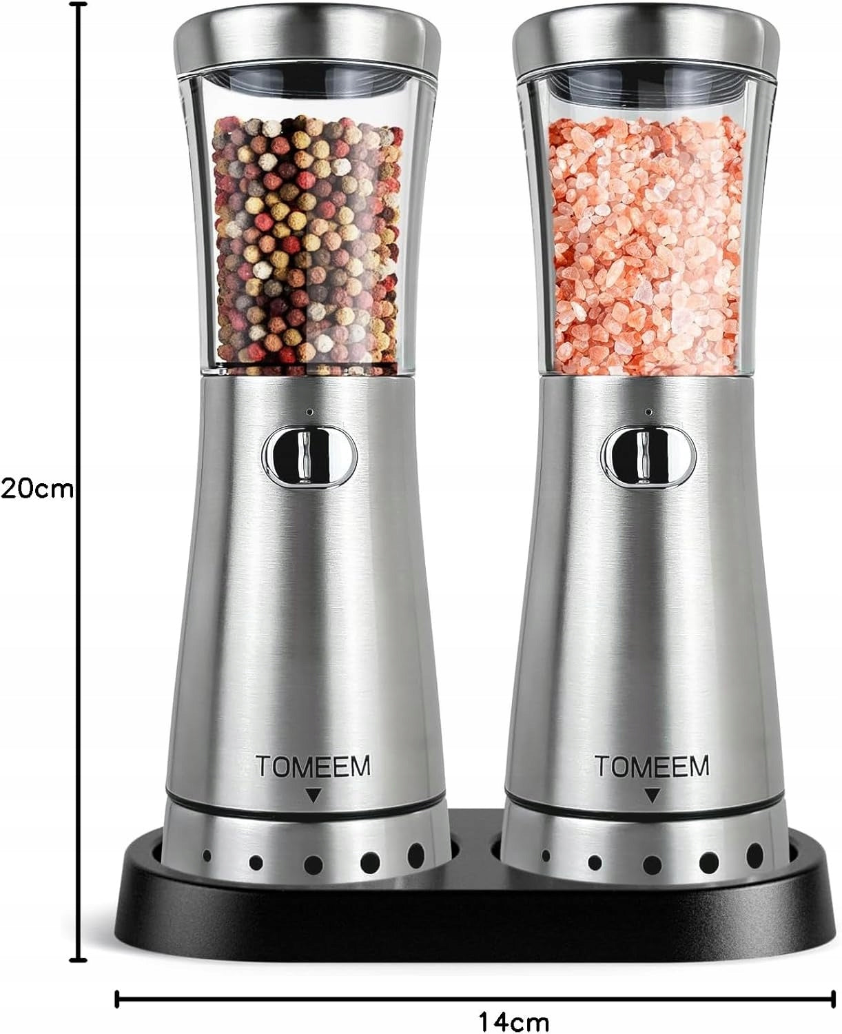 Electric Salt and Pepper Grinder Rechargeable USB-C LED Set of 2PCS Packaging status original