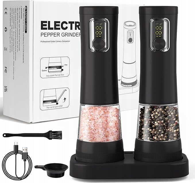 Electric Salt and Pepper Grinder USB Cordless 2 Pack