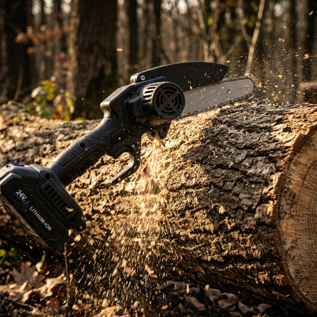 Electric Saw ADM Cordless Mini Wireless Chain Blue Brand ADM