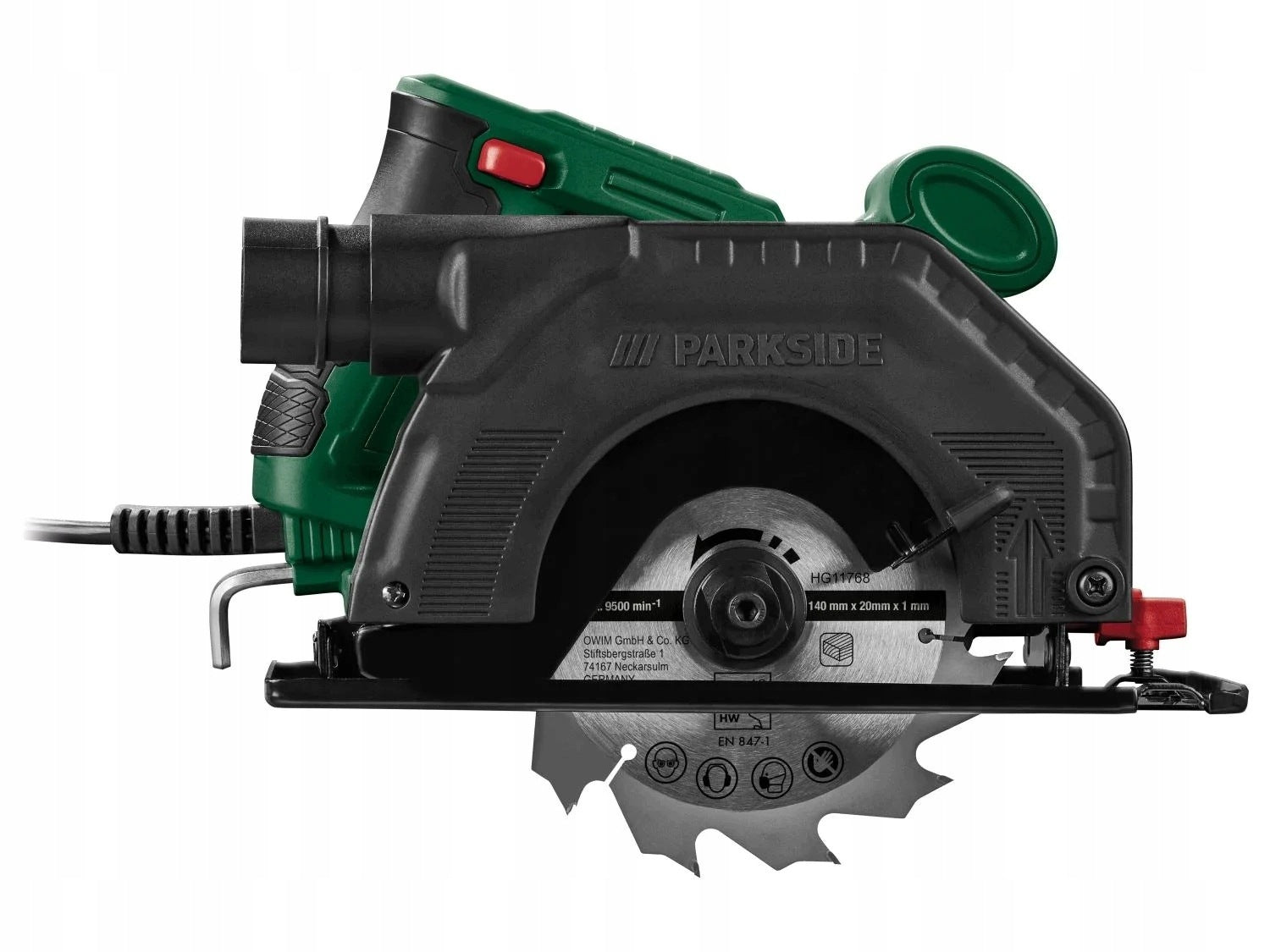 Electric Saw, Circular Saw PARKSIDE PHKS 750 A1,750W, Ø14 cm Manufacturer code PHKS 750 A1