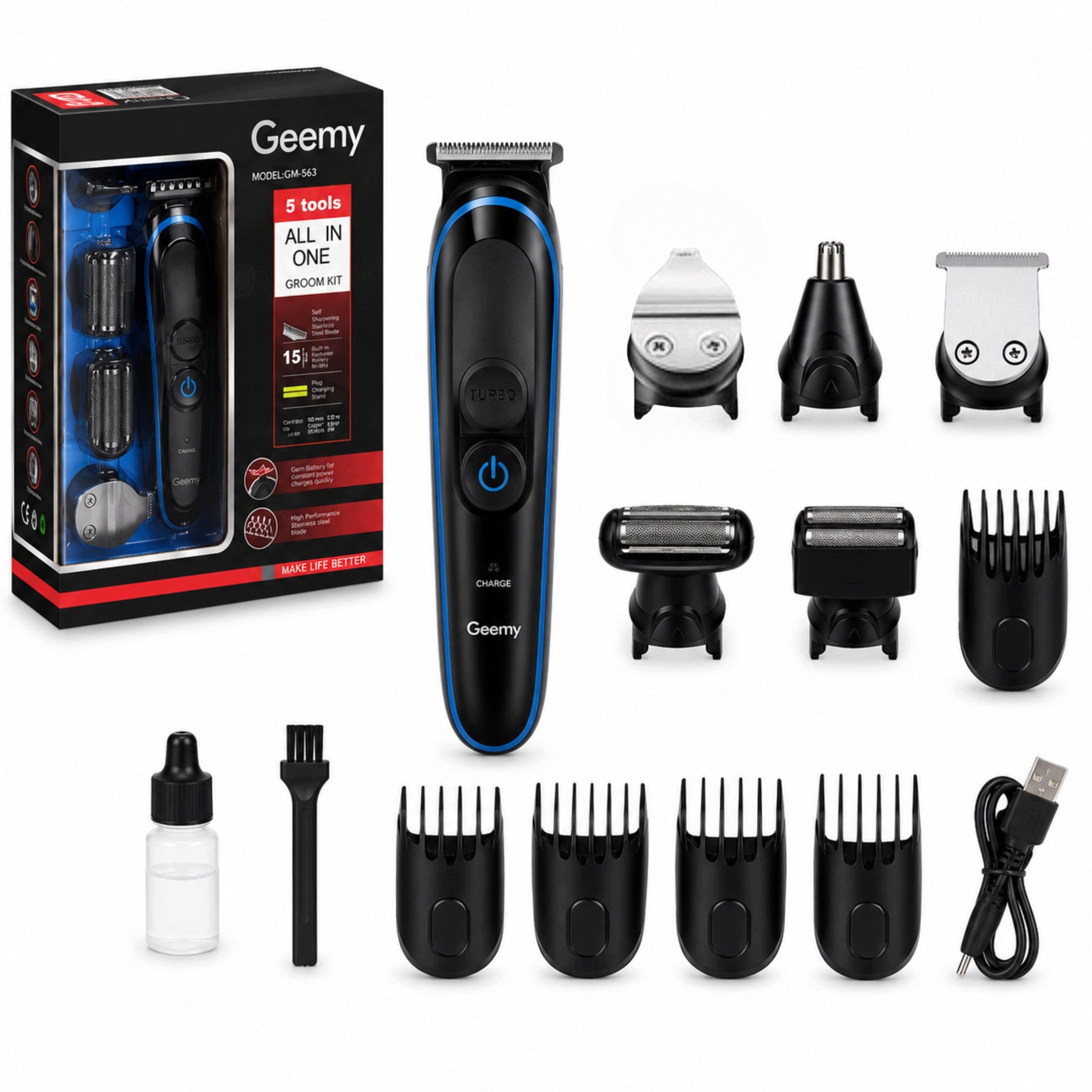 Electric Shaver Men's Beard Face Beard Multifunction with Trimmer Packaging status original