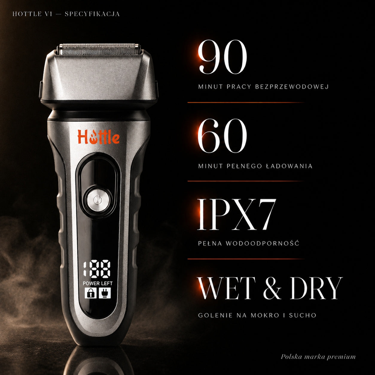 Electric Shaver for Men HOTTLE – Fast Shave, No Irritation | 9000 RPM |IPX7 Packaging status original