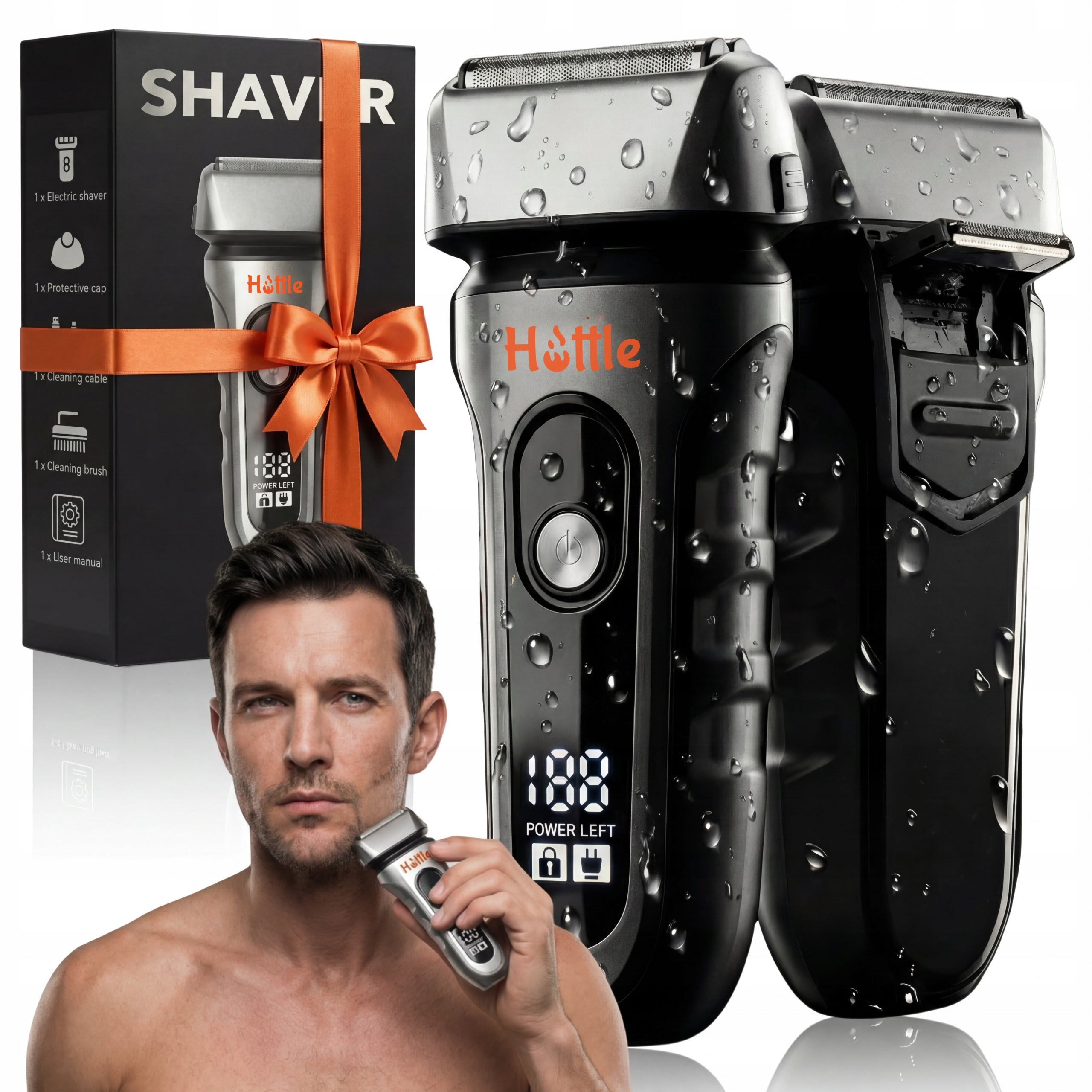 Electric Shaver for Men HOTTLE – Fast Shave, No Irritation | 9000 RPM |IPX7