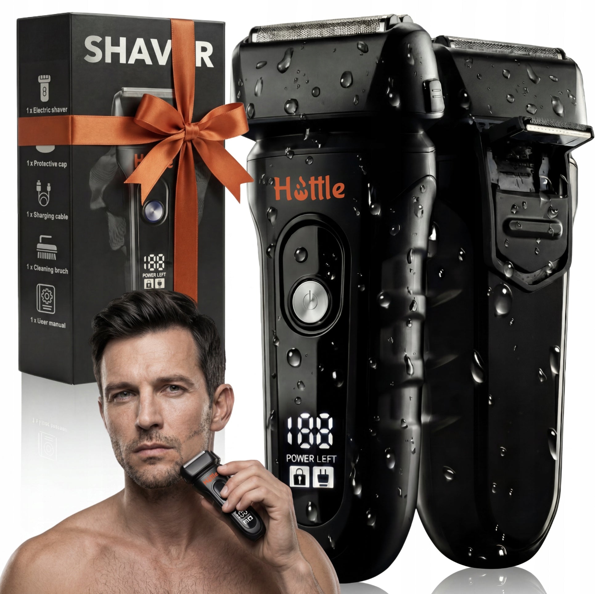 Electric Shaver for Men HOTTLE – Fast Shave, No Irritation | 9000 RPM |IPX7
