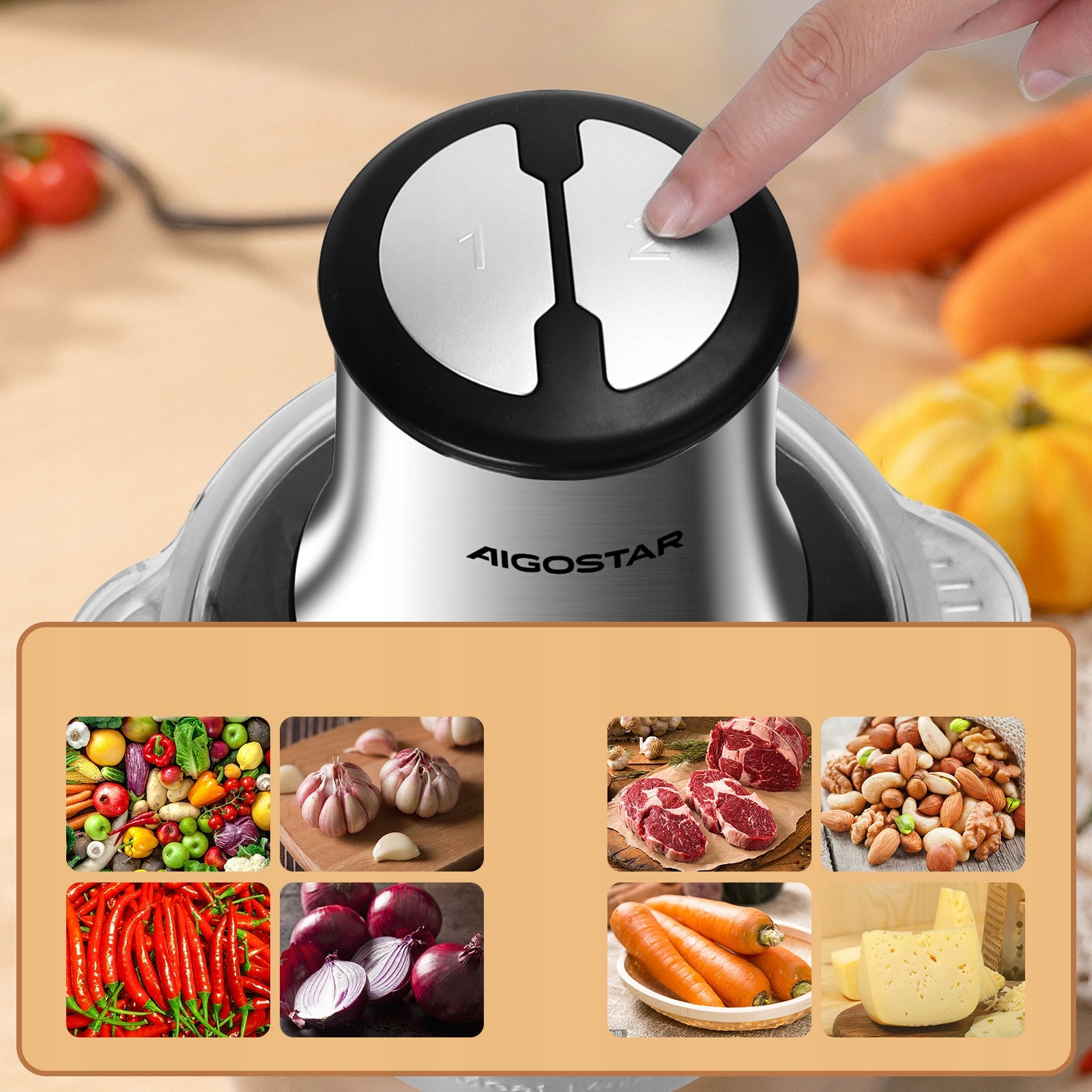 Electric Shredder 500W 1,8L Stainless Steel For Fruit Vegetable Meat Packaging status original