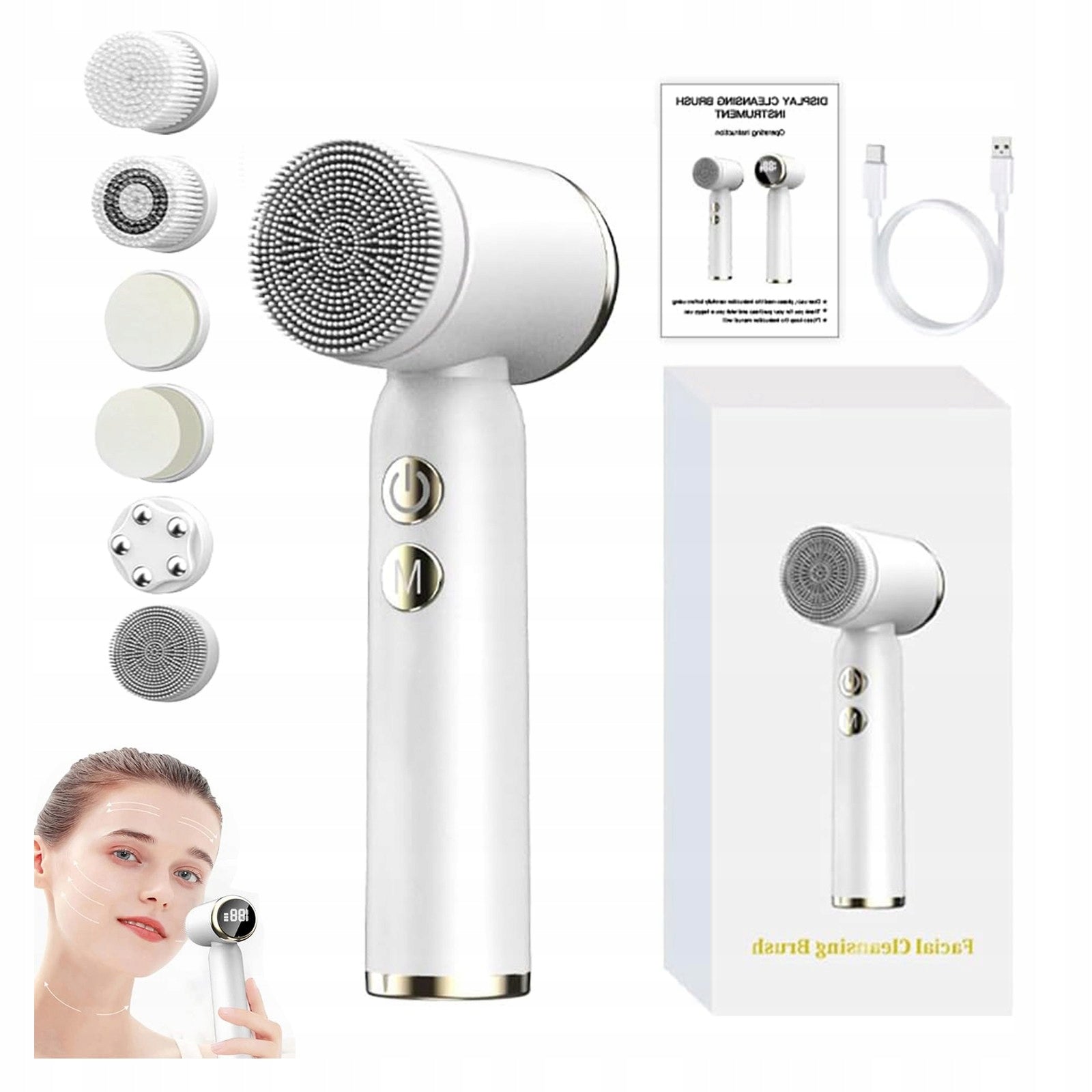 Electric Sonic Facial Brush Face wash brush 6in1 Deep Pore Cleansing WP
