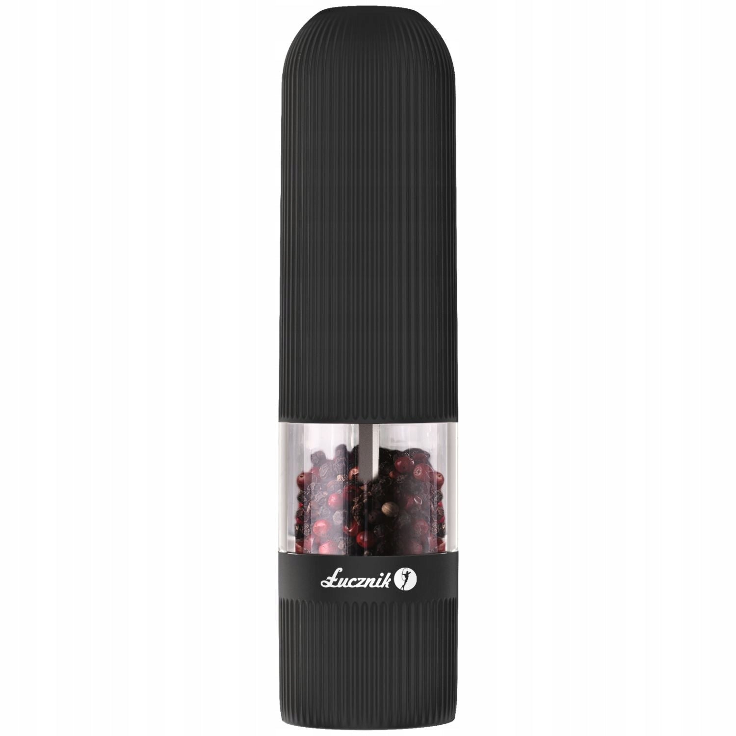 Electric Spice Pepper Salt Grinder Ceramic Adjustment LED Black